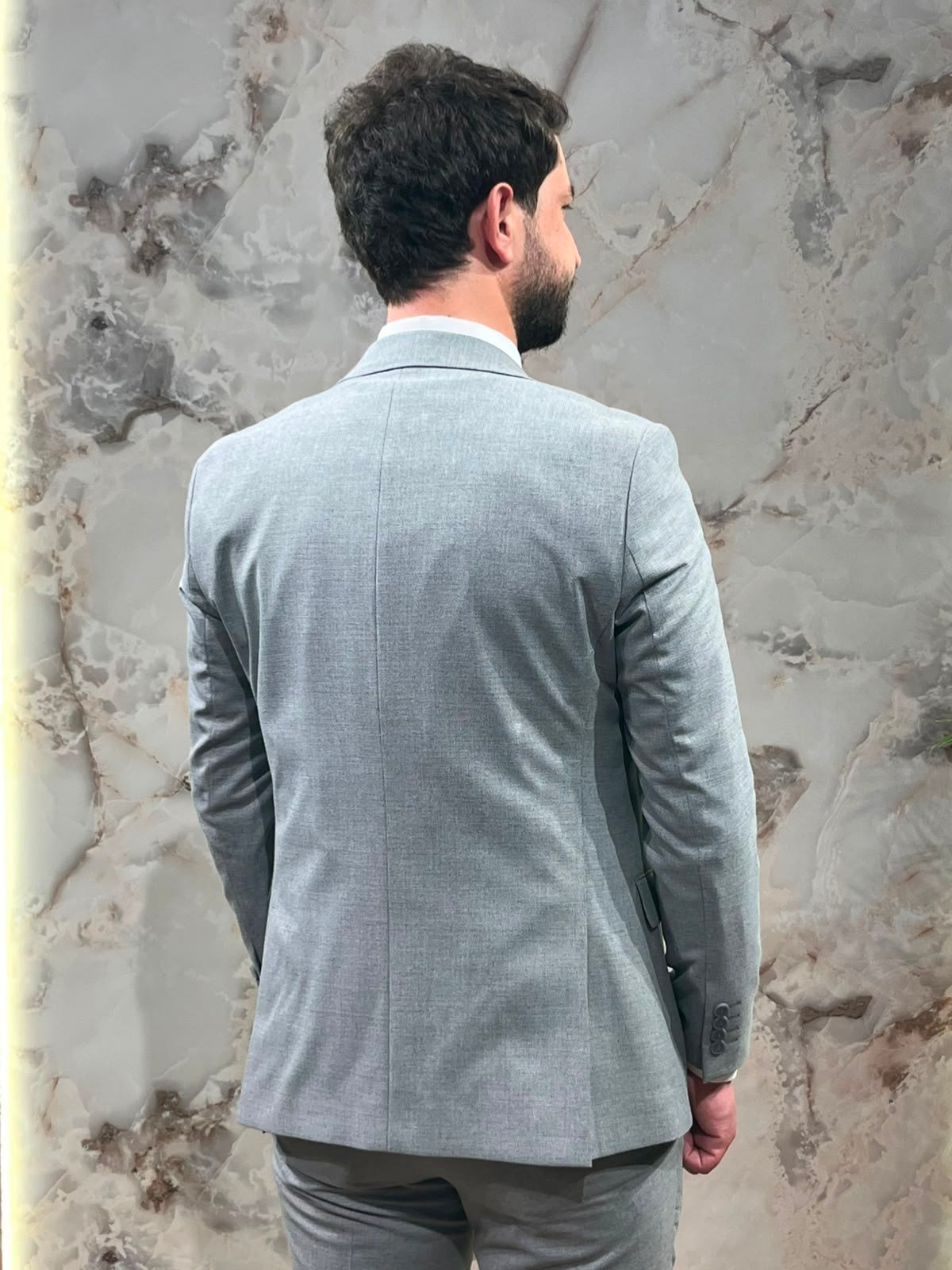 ERKEK GRİ YELEKLİ ÜÇ PARÇA ŞIK TAKIM ELBİSE 