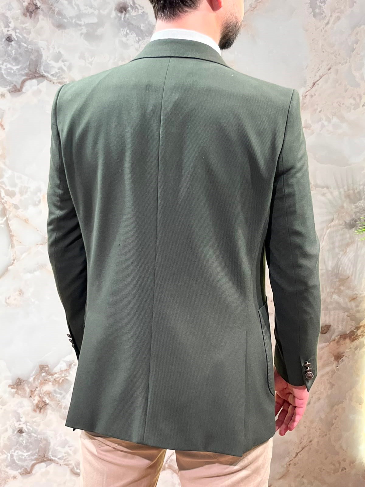 ERKEK HAKİ SLİM FİT BLAZER CEKET | TEK DÜĞMELİ KLASİK CEKET