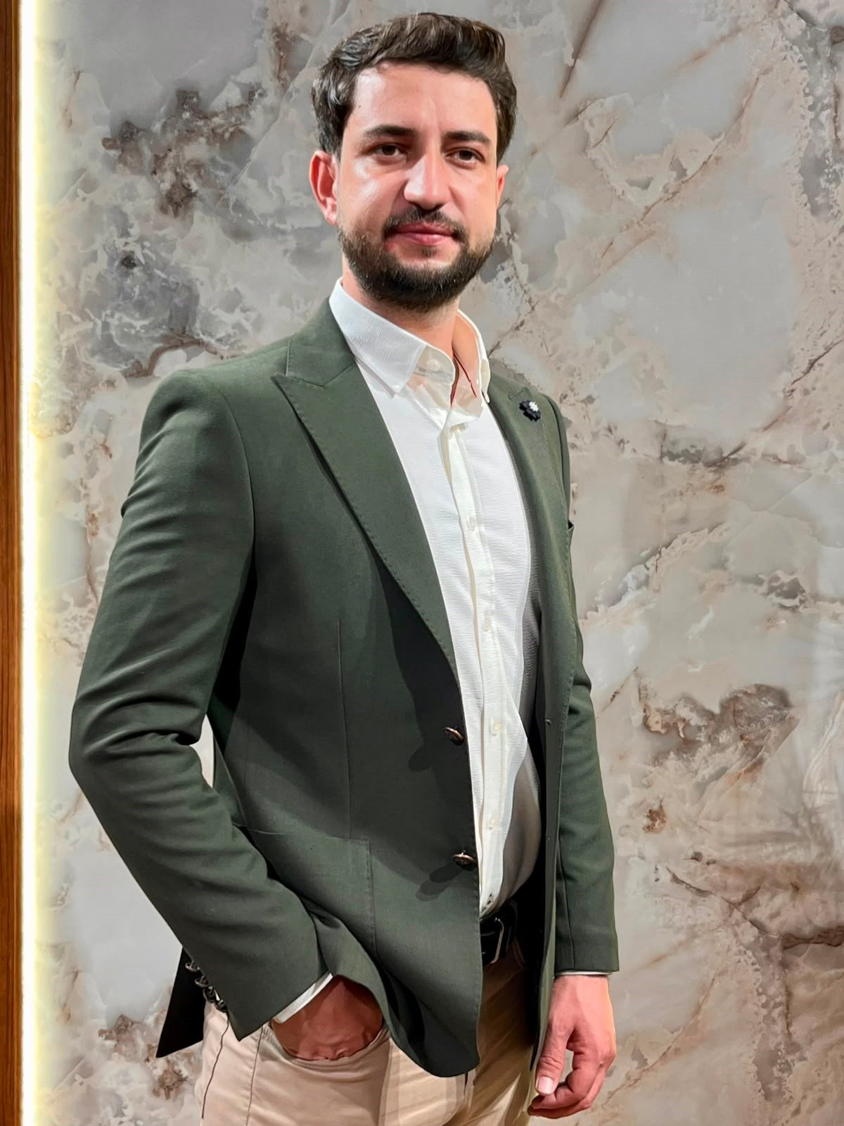 ERKEK HAKİ SLİM FİT BLAZER CEKET | TEK DÜĞMELİ KLASİK CEKET