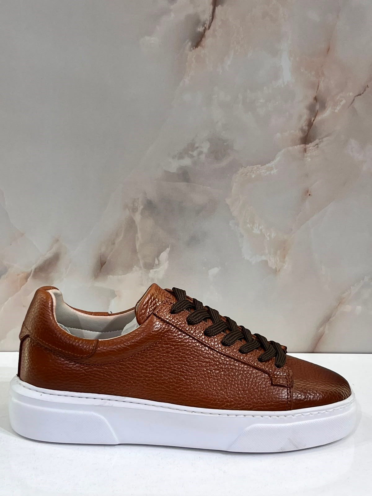 ERKEK KAHVERENGİ HAKİKİ DERİ SNEAKER AYAKKABI | GÜNLÜK CASUAL SPOR AYAKKABI