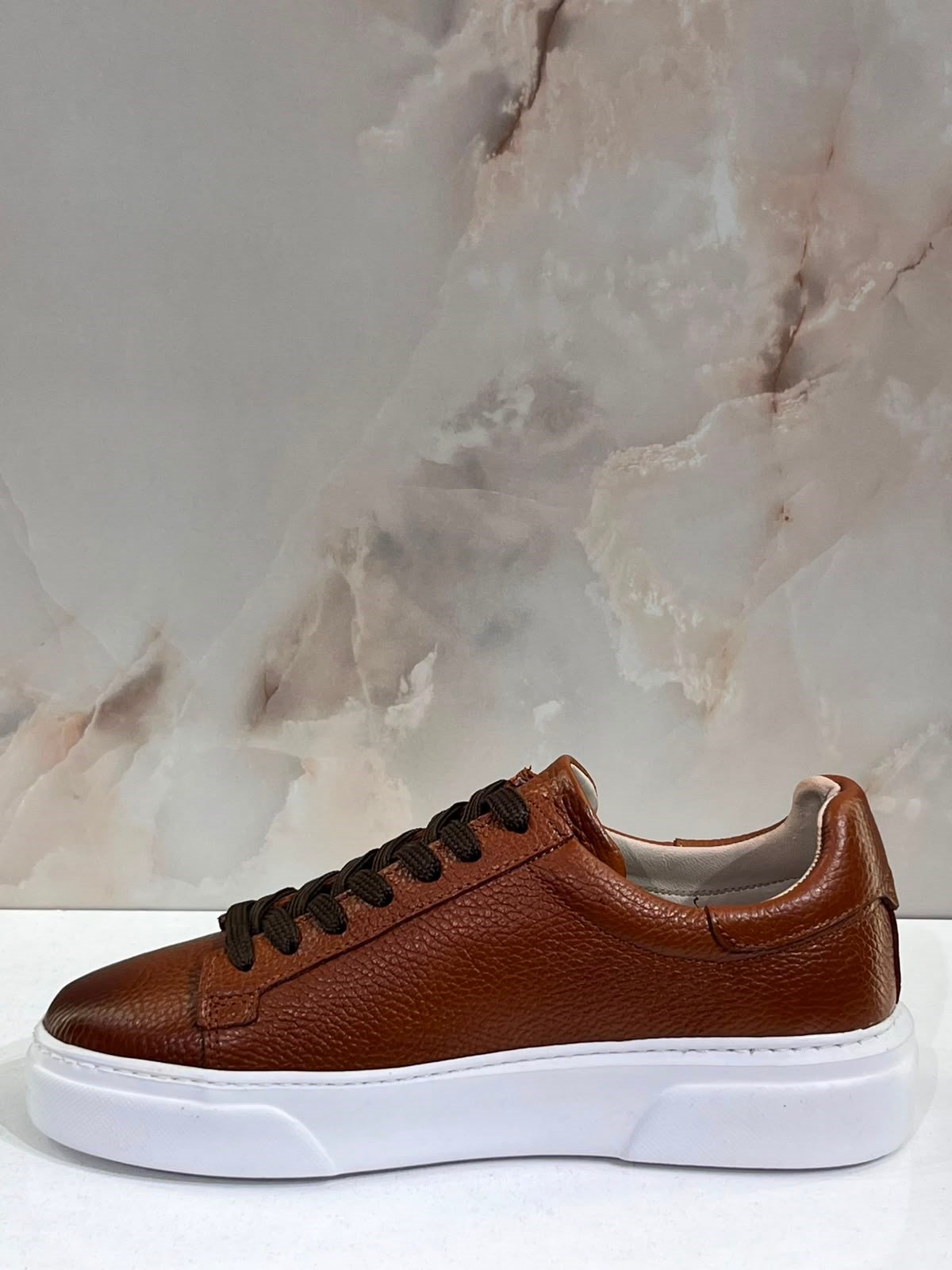 ERKEK KAHVERENGİ HAKİKİ DERİ SNEAKER AYAKKABI | GÜNLÜK CASUAL SPOR AYAKKABI