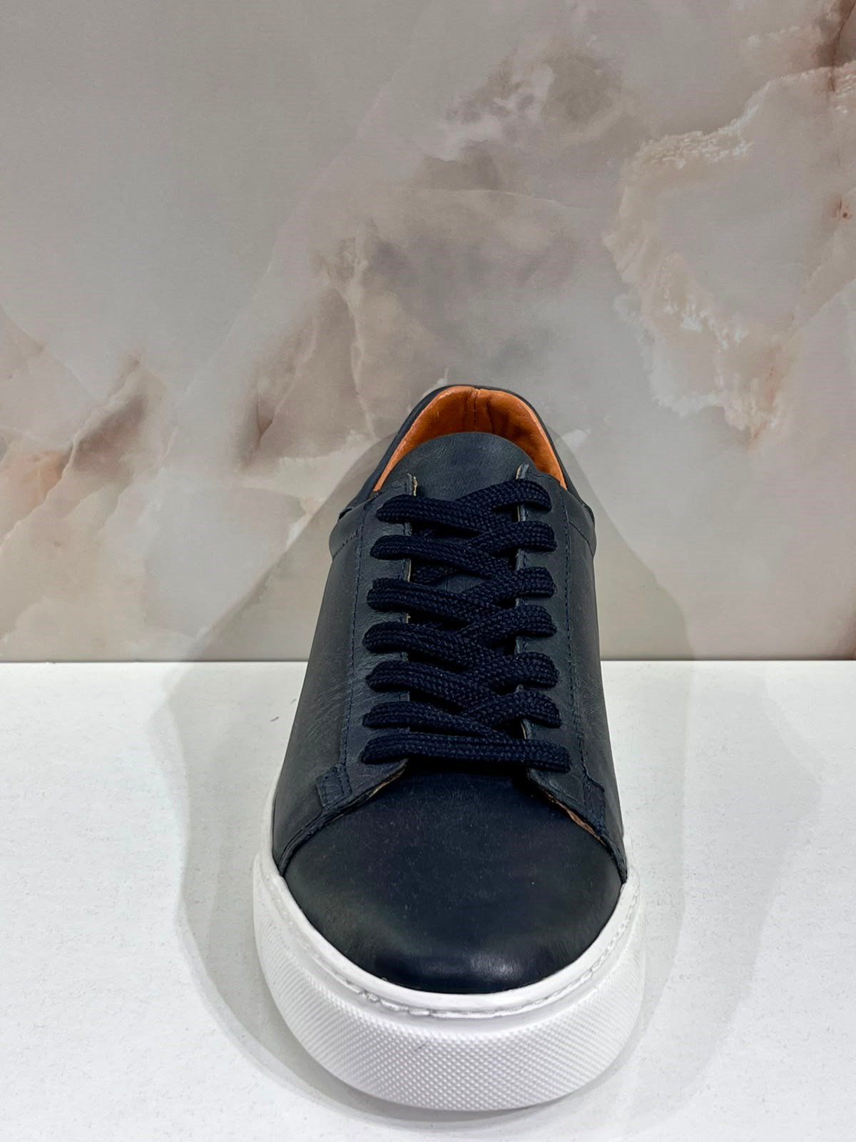 ERKEK LACİVERT HAKİKİ DERİ SNEAKER AYAKKABI | GÜNLÜK CASUAL SPOR AYAKKABI