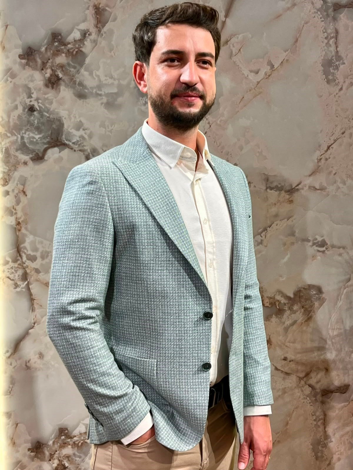ERKEK MİNT YEŞİLİ SLİM FİT BLAZER CEKET | TEK DÜĞMELİ KLASİK CEKET