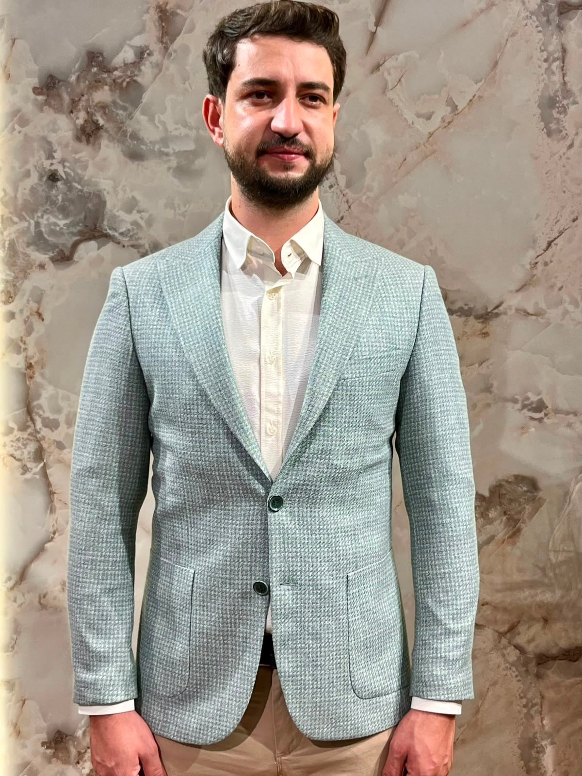 ERKEK MİNT YEŞİLİ SLİM FİT BLAZER CEKET | TEK DÜĞMELİ KLASİK CEKET