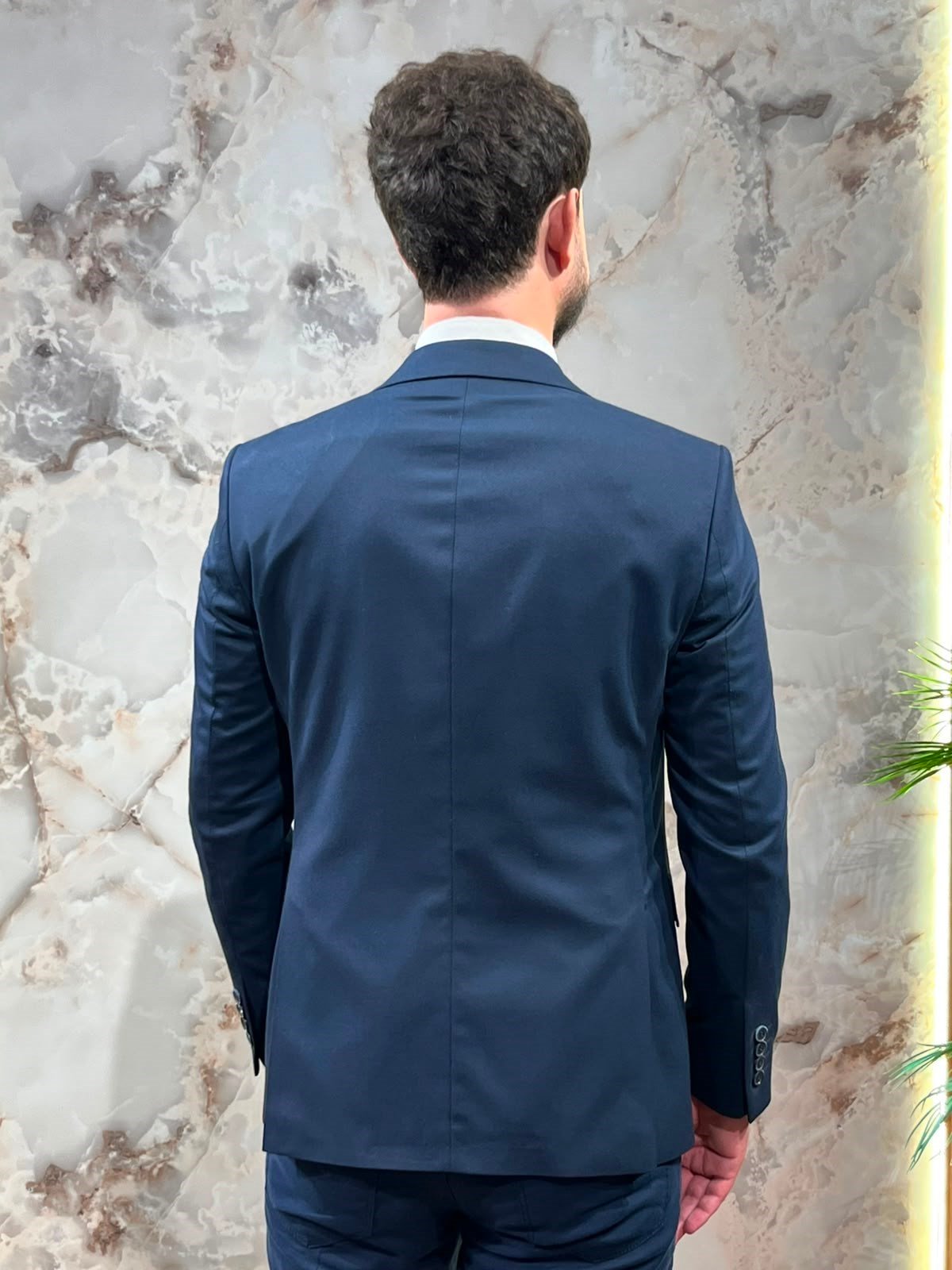 Erkek Slim Fit Blazer Ceket – İndigo Mavi