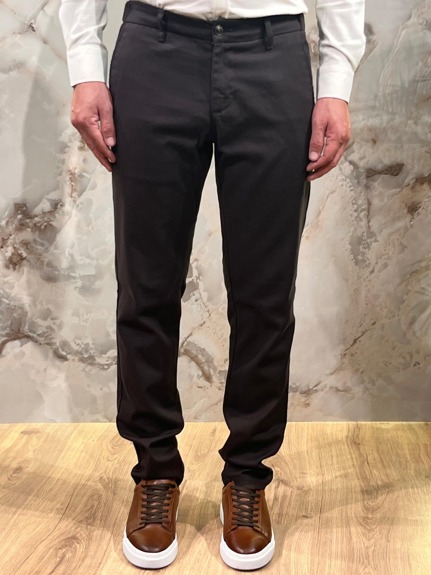 ERKEK SLİM FİT TENCEL KUMAŞ KLASİK PANTOLON | ACI KAHVE
