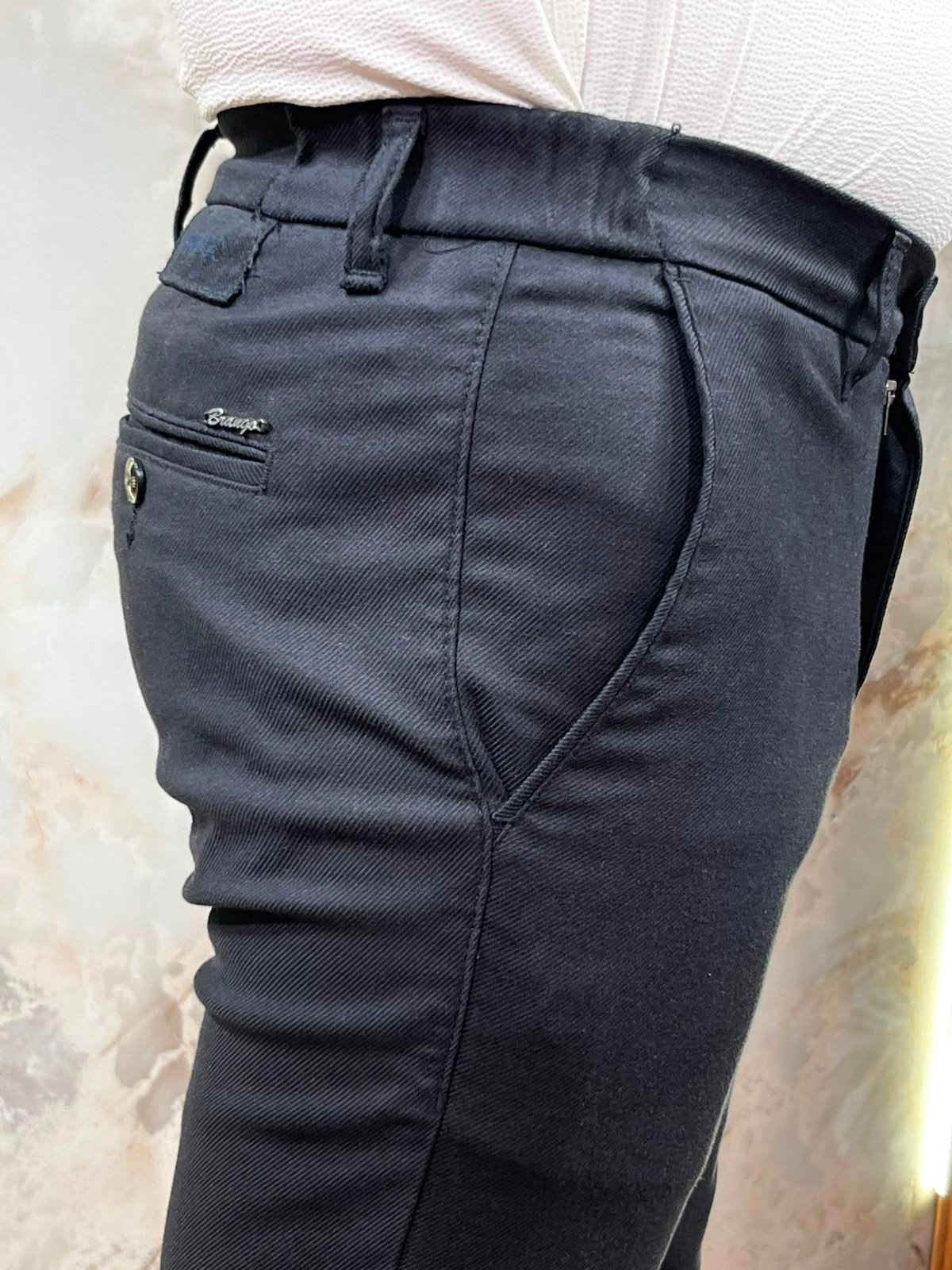 ERKEK SLİM FİT TENCEL KUMAŞ KLASİK PANTOLON | SİYAH