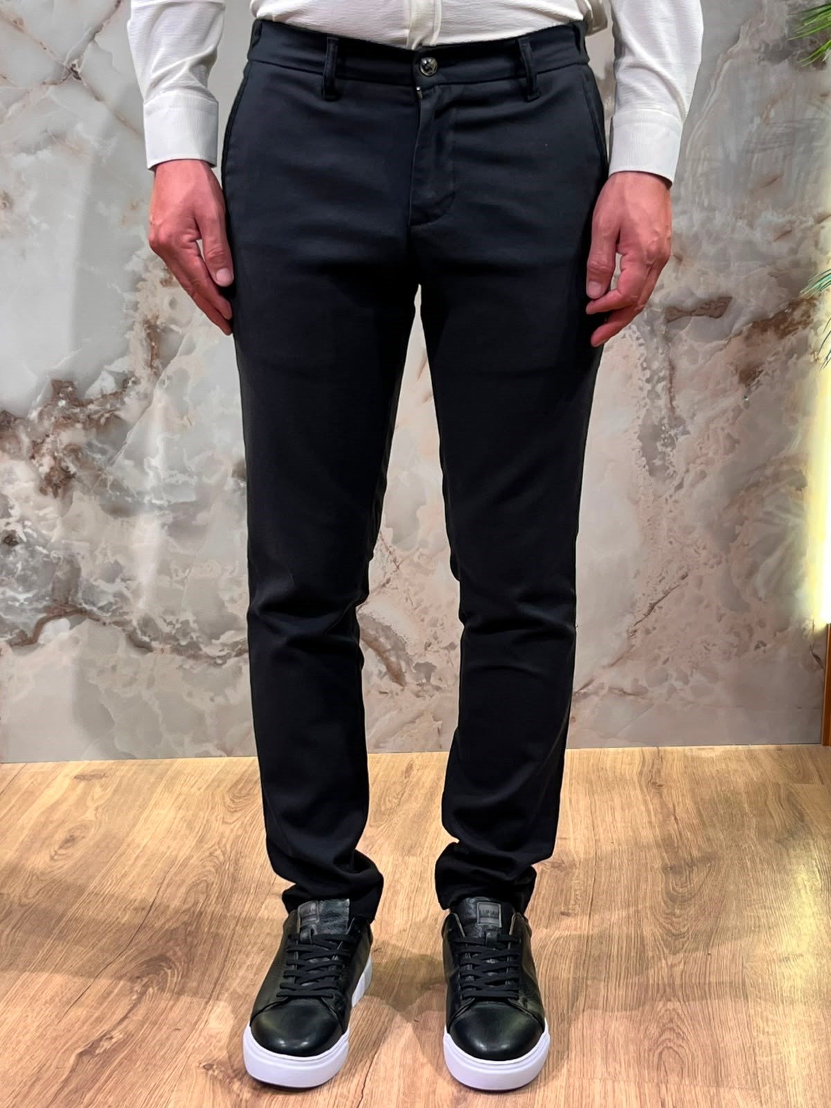 ERKEK SLİM FİT TENCEL KUMAŞ KLASİK PANTOLON | SİYAH