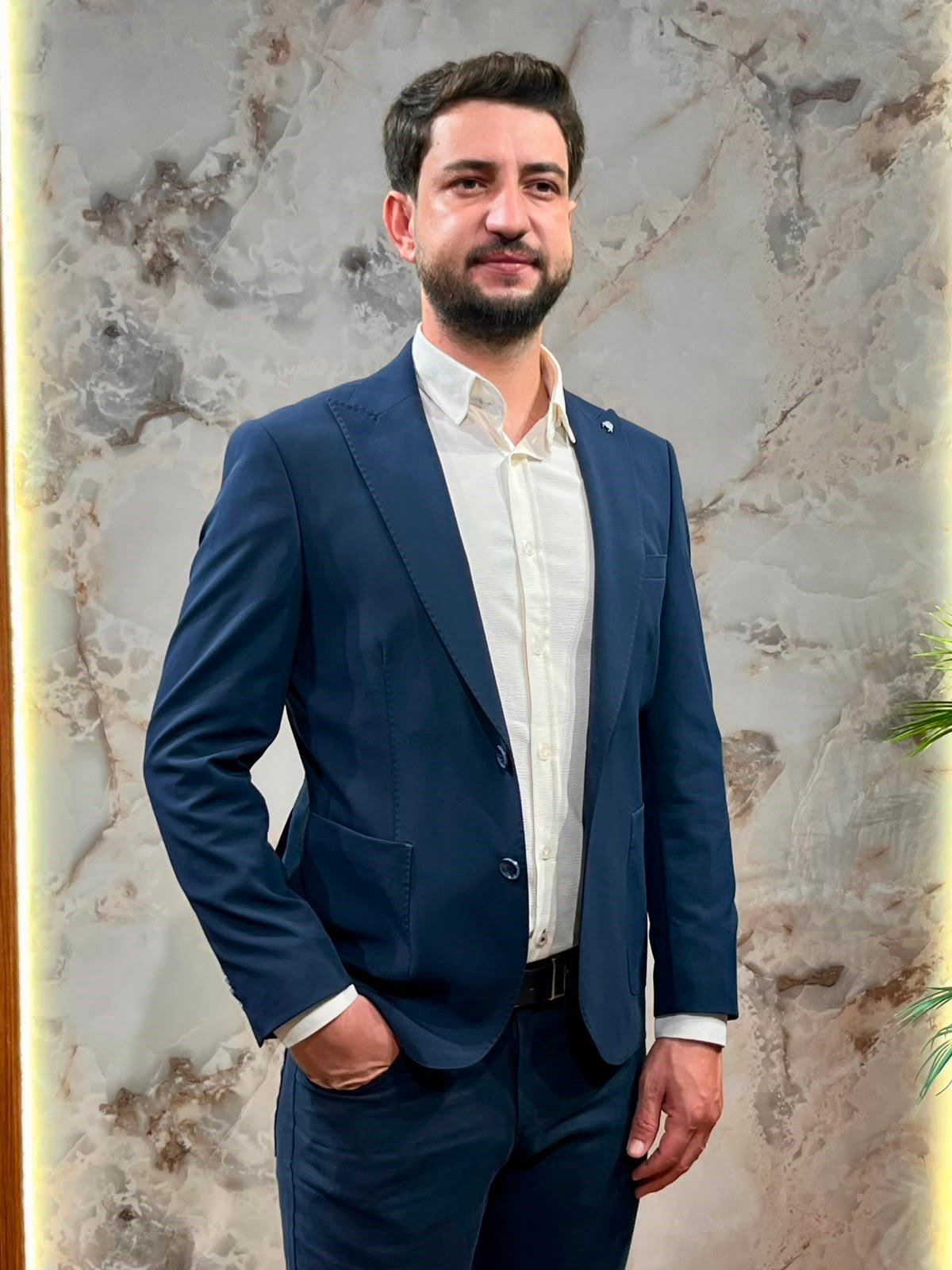 İNDİGO MAVİ SLİM FİT ERKEK BLAZER CEKET 