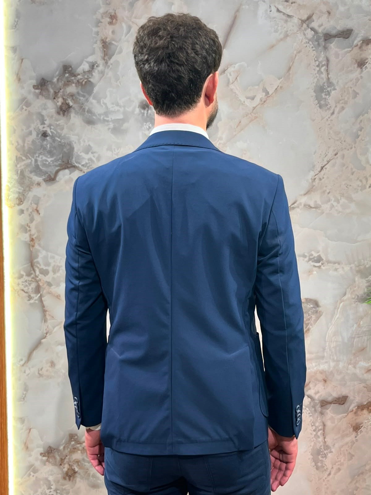İNDİGO MAVİ SLİM FİT ERKEK BLAZER CEKET 