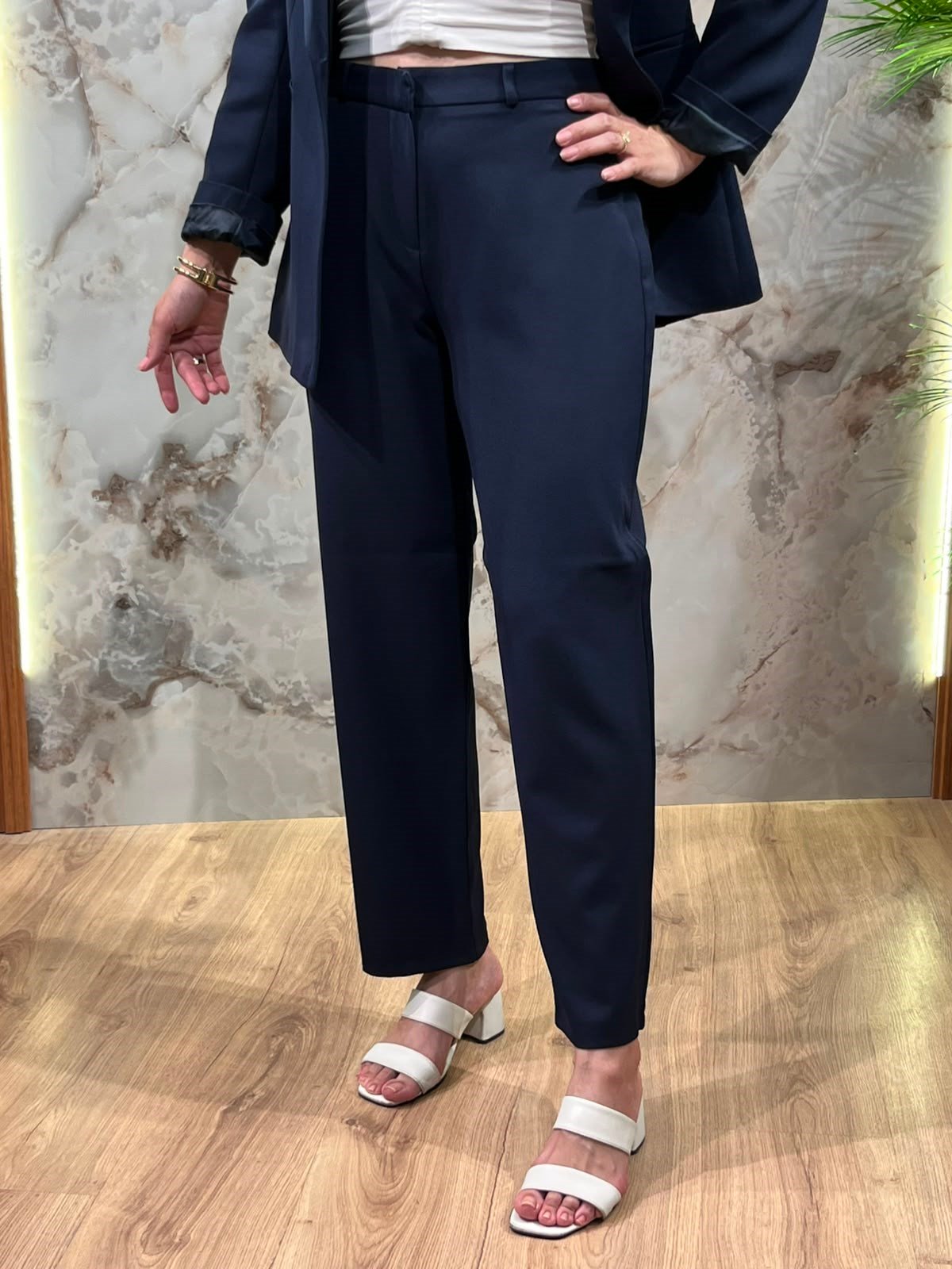 KADIN LACİVERT BLAZER CEKET PANTOLON TAKIM