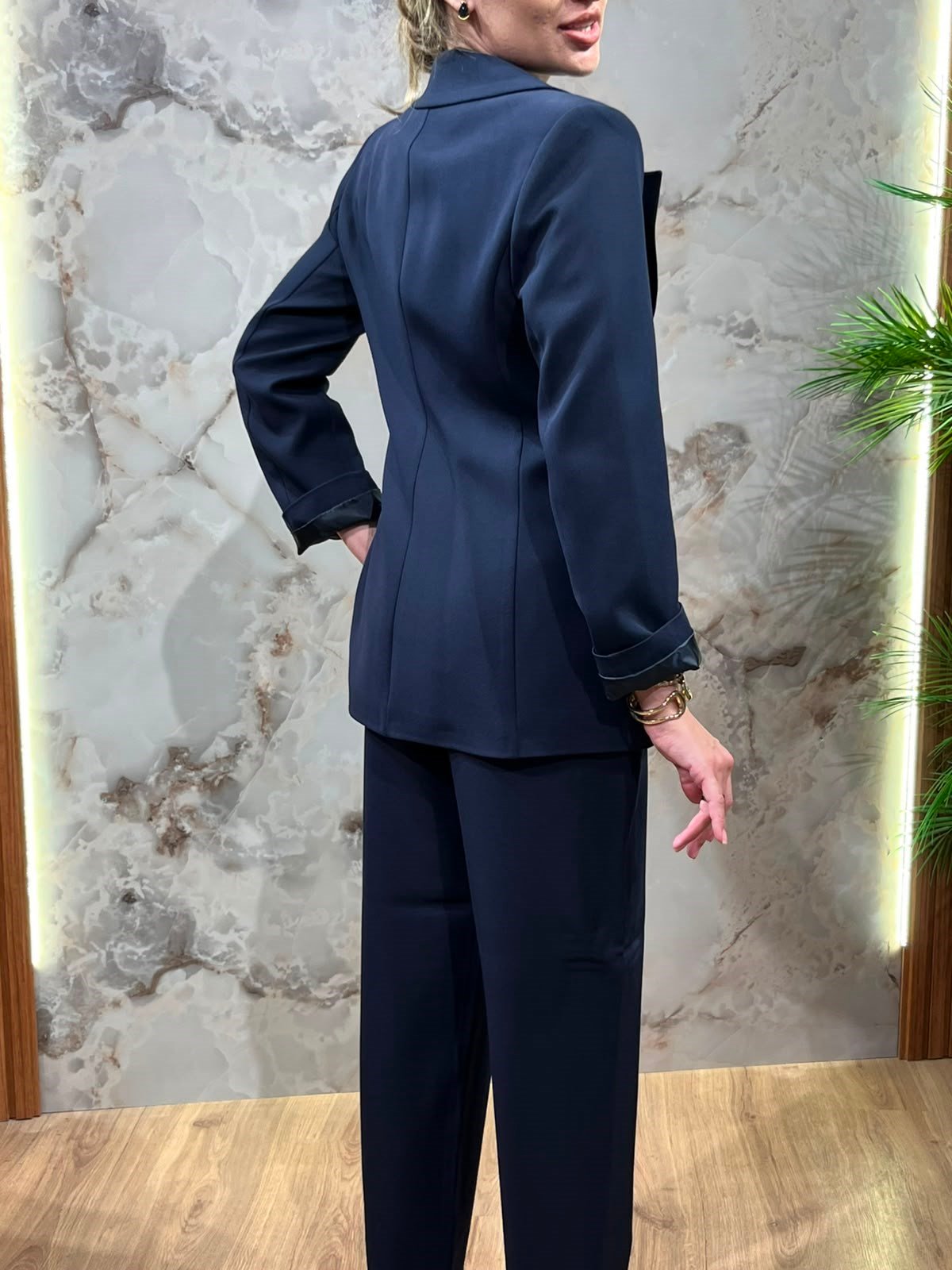 KADIN LACİVERT BLAZER CEKET PANTOLON TAKIM
