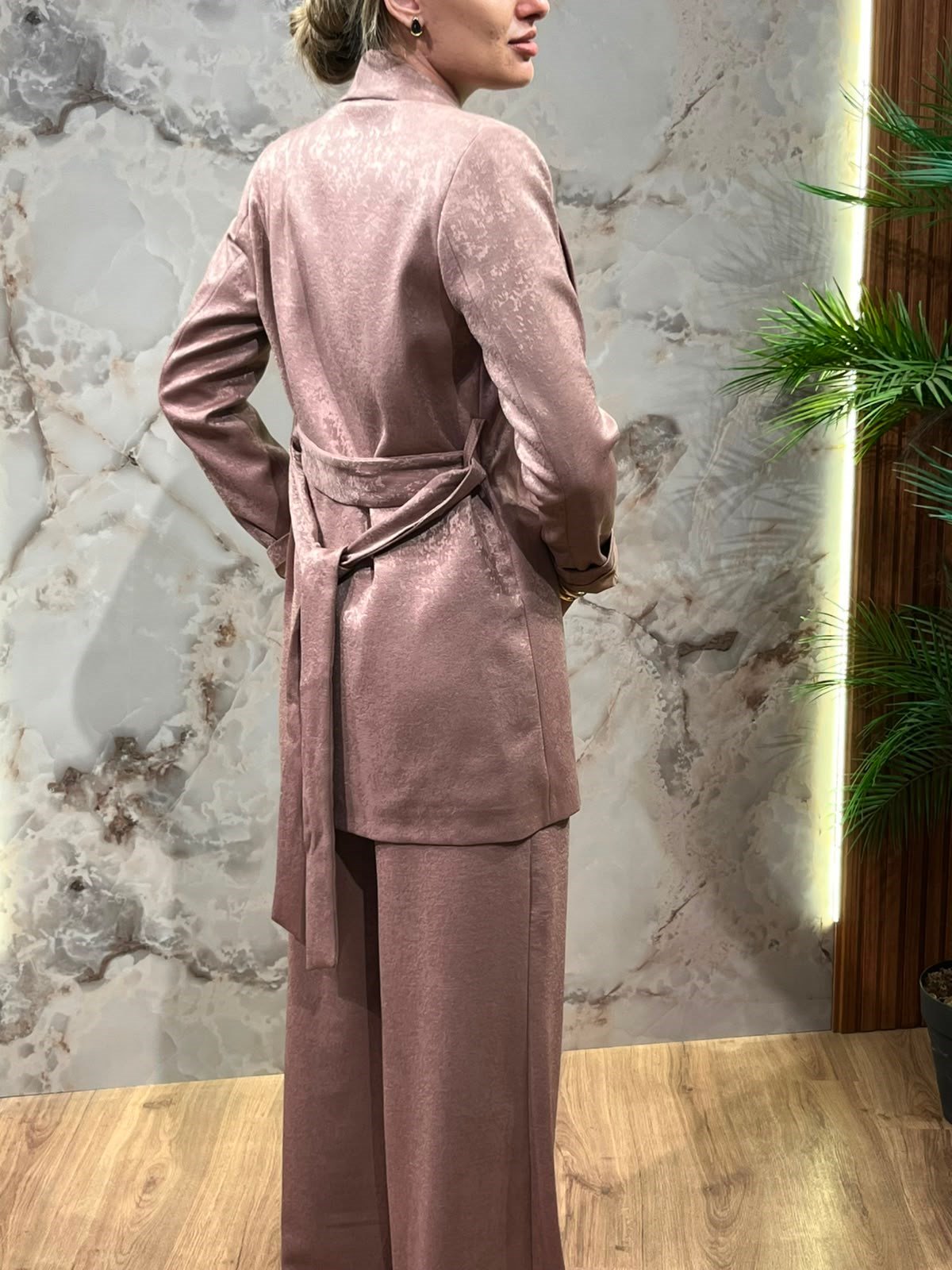 KADIN VİZON BLAZER CEKET BOL PAÇA PANTOLON TAKIM