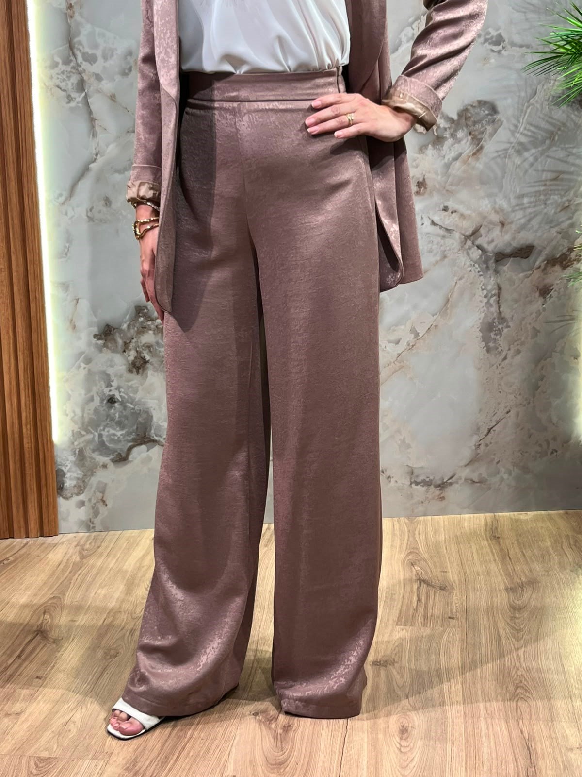 KADIN VİZON BLAZER CEKET BOL PAÇA PANTOLON TAKIM