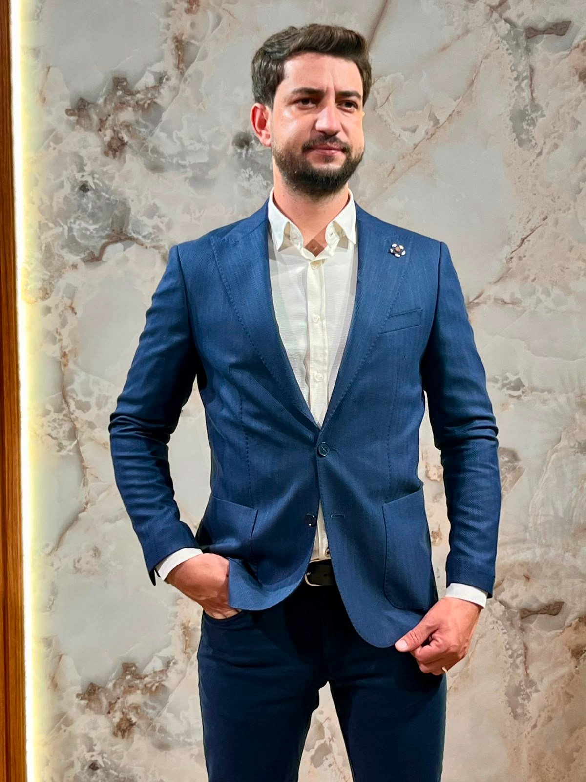 SLİM FİT LACİVERT ERKEK BLAZER CEKET | LİKRALI PREMİUM KUMAŞ | ŞIK KLASİK CEKET 