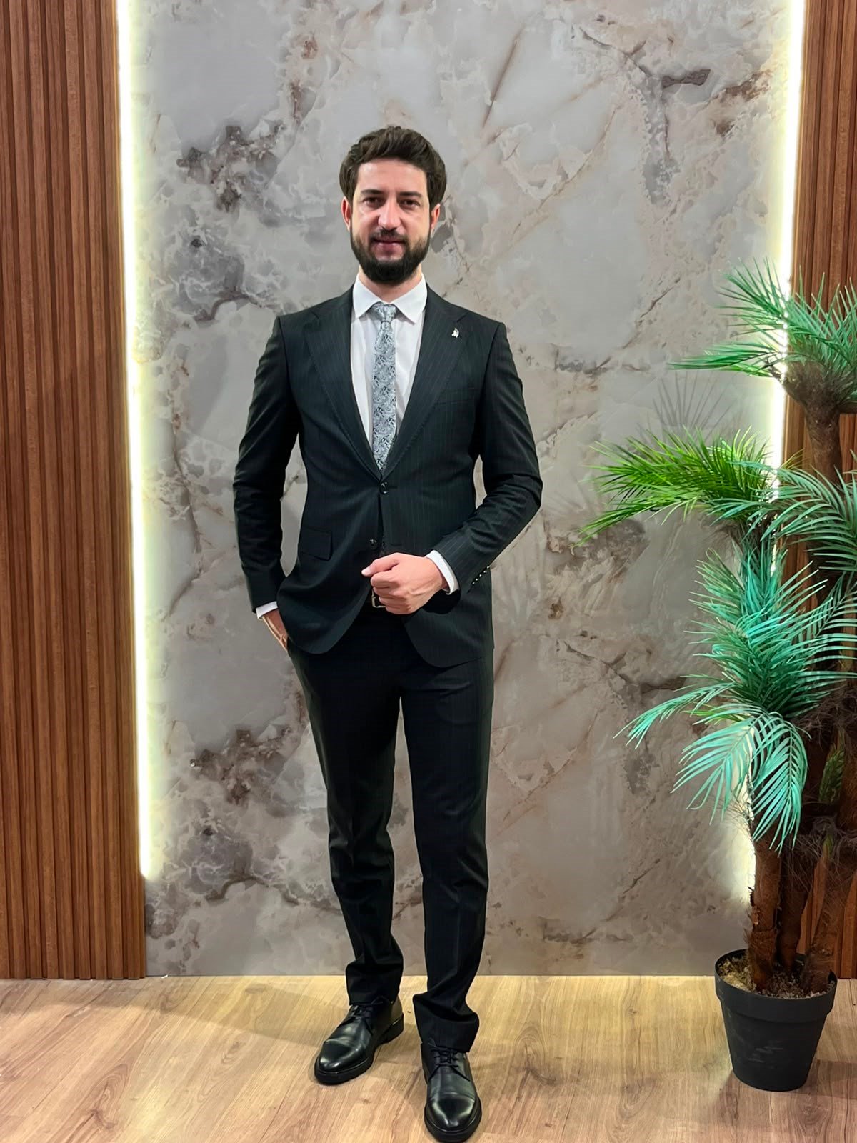 SLİMFİT ÇİZGİLİ TAKIM ELBİSE 
