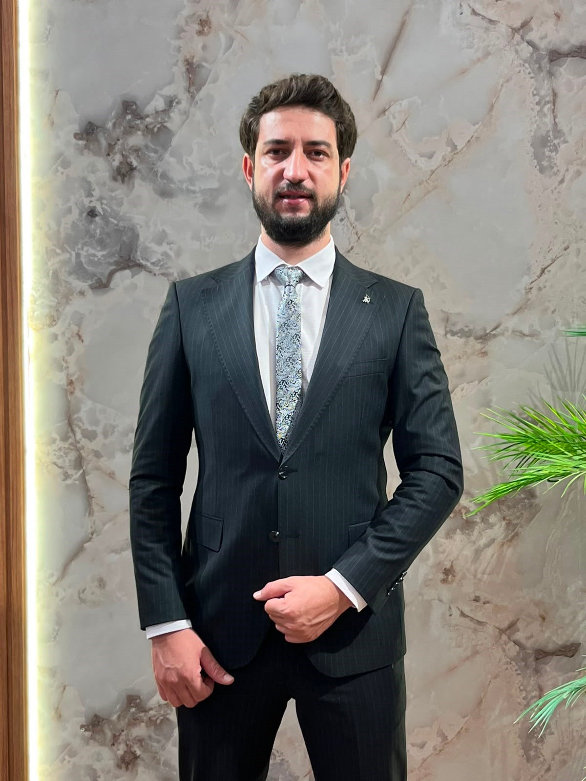 SLİMFİT ÇİZGİLİ TAKIM ELBİSE 