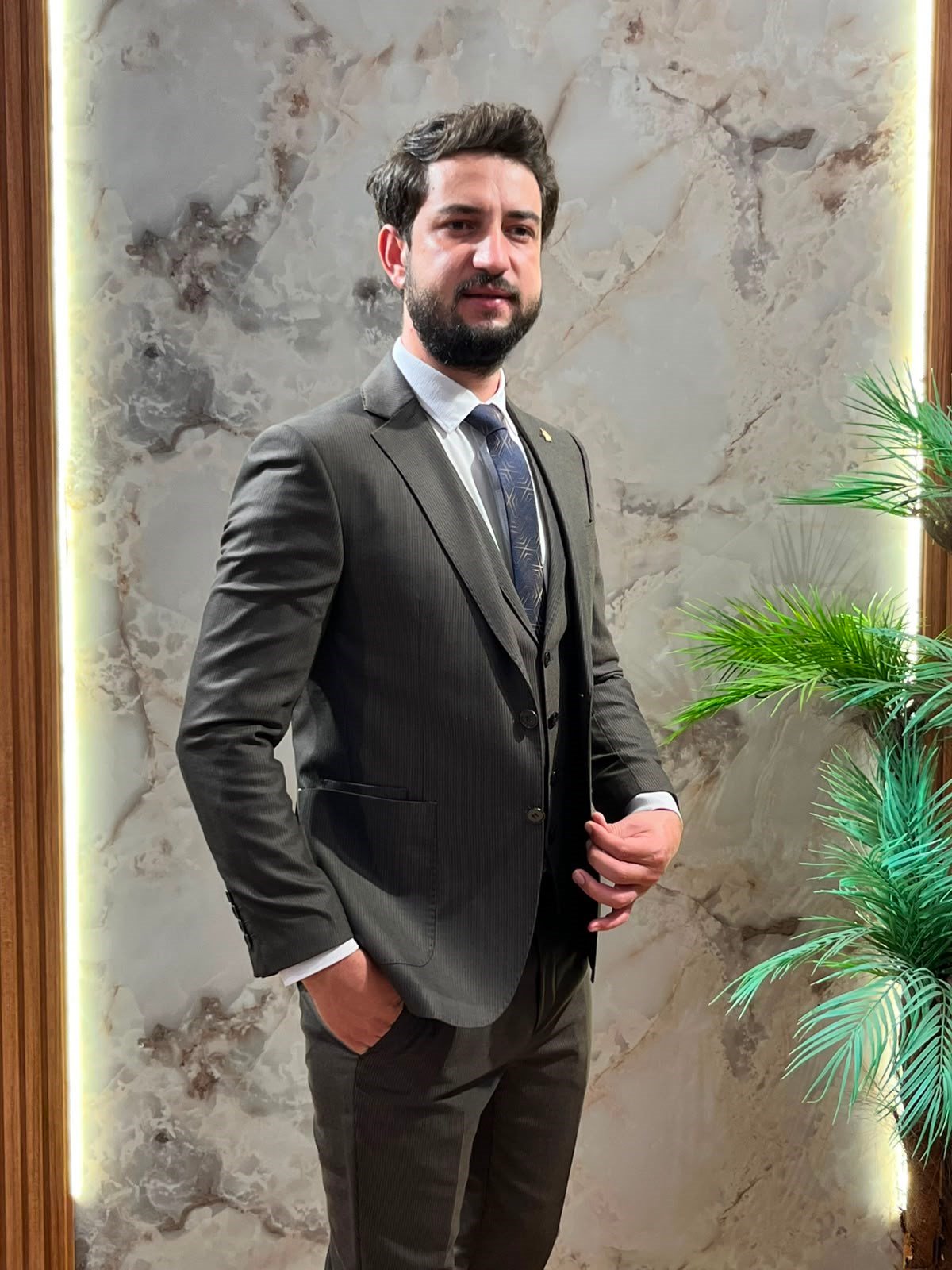 SLİMFİT YELEKLİ ERKEK TAKIM ELBİSE 3 PARÇA ŞIK TAKIM ELBİSE