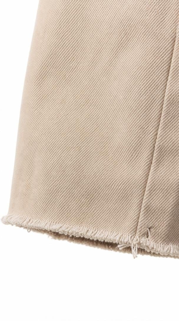Paçası Kesik Düz Paça Kahverengi Kot Pantolon