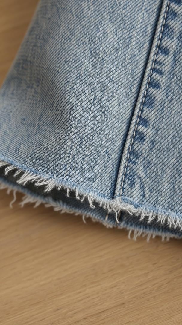 Paçası Kesik Düz Paça Mavi Kot Pantolon