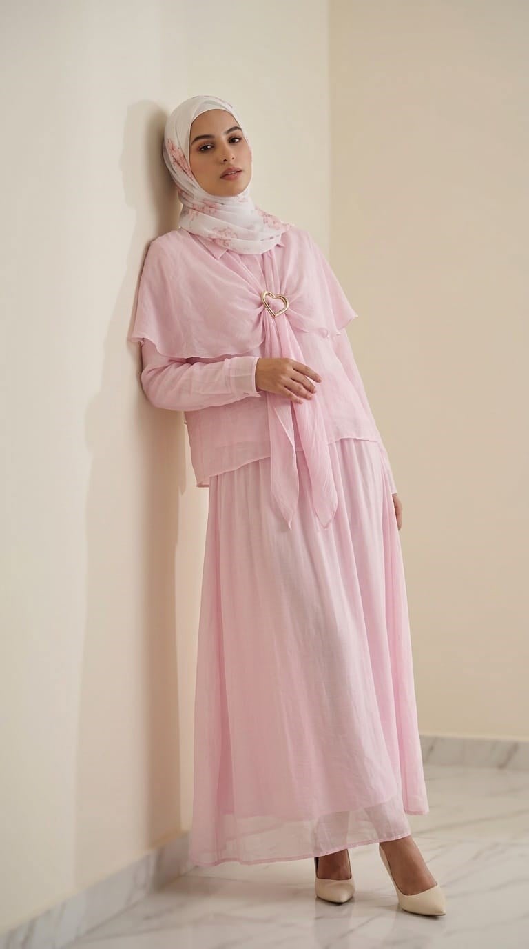 Sırmalı Tensel Pembe Üçlü Takım