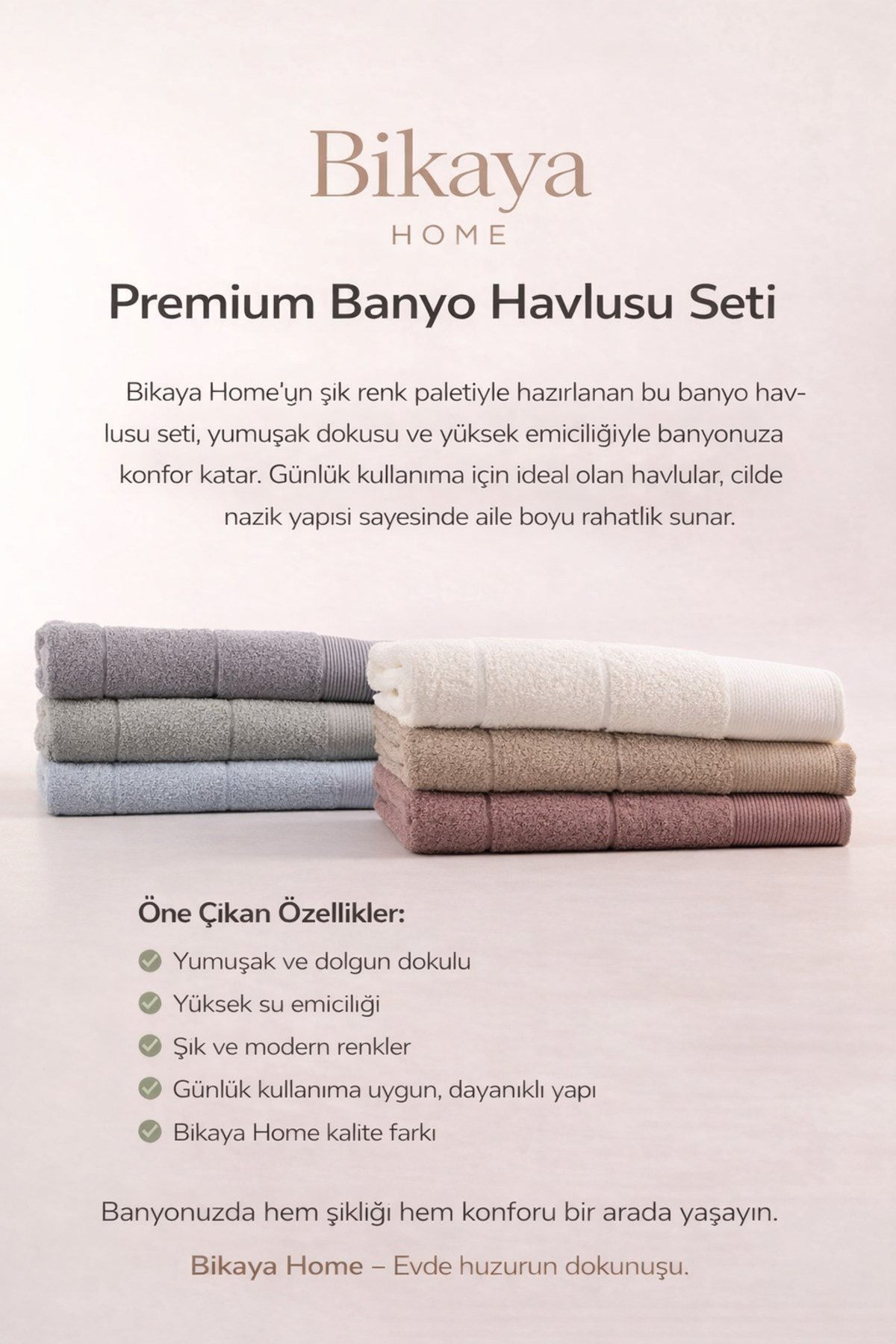 %100 Pamuk Banyo Havlusu Seti – 6 Adet – 90x150 cm – Yumuşak ve Yüksek Emici - Günlük & Çeyizlik
