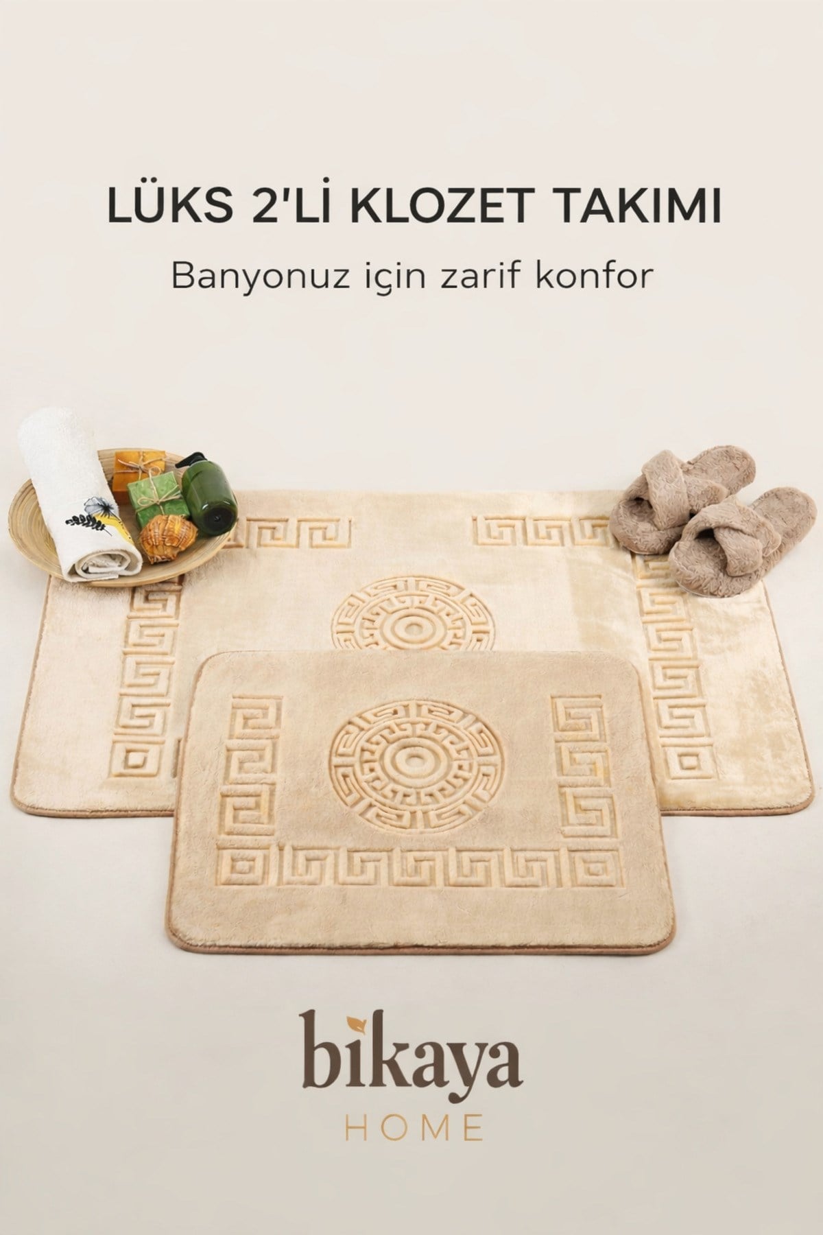 2’li Klozet Takımı | Yumuşak Peluş Doku | Kaydırmaz Taban | Kolay Temizlenir | Şık & Konforlu