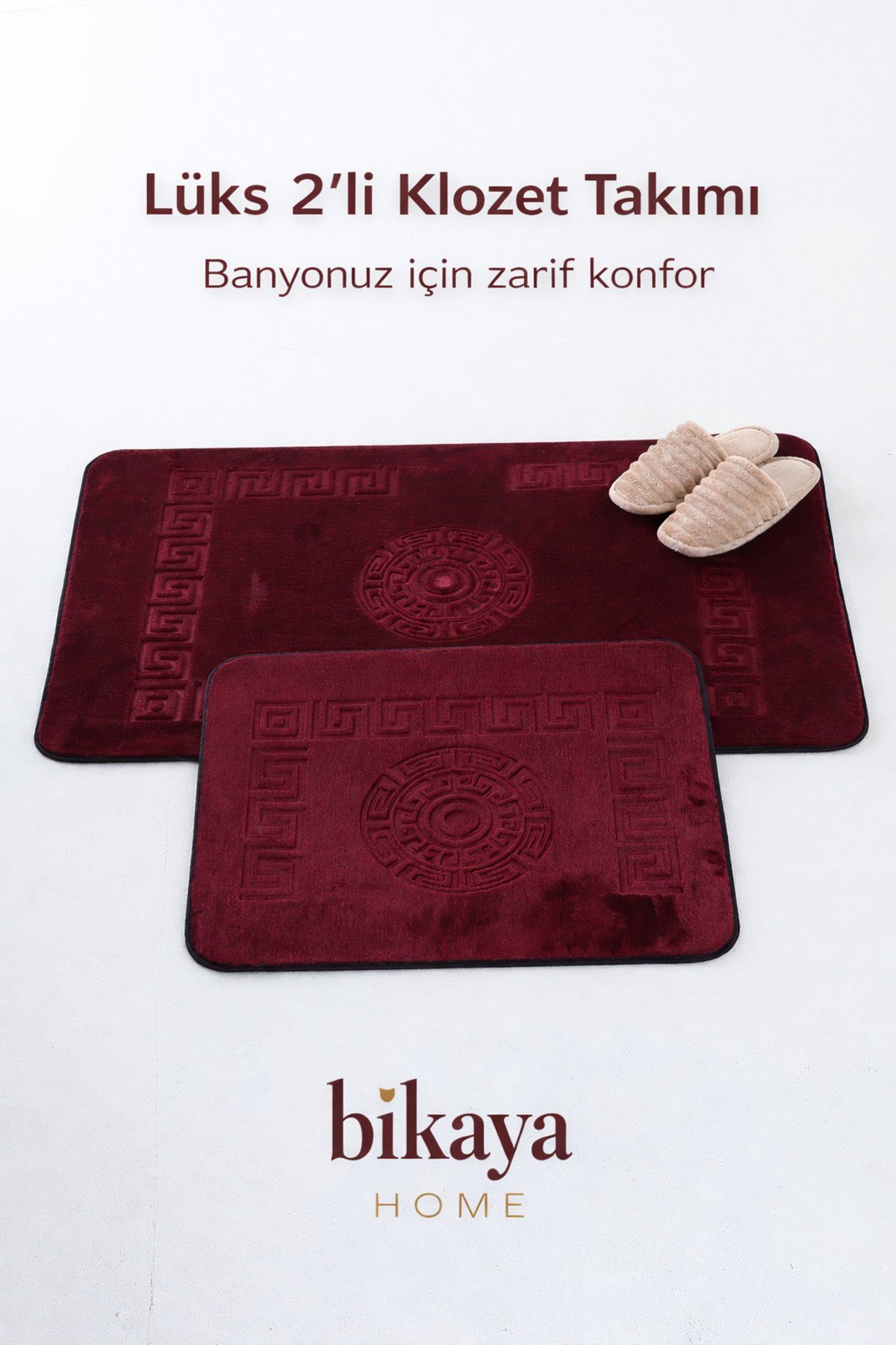 2’li Klozet Takımı | Yumuşak Peluş Doku | Kaydırmaz Taban | Kolay Temizlenir | Şık & Konforlu
