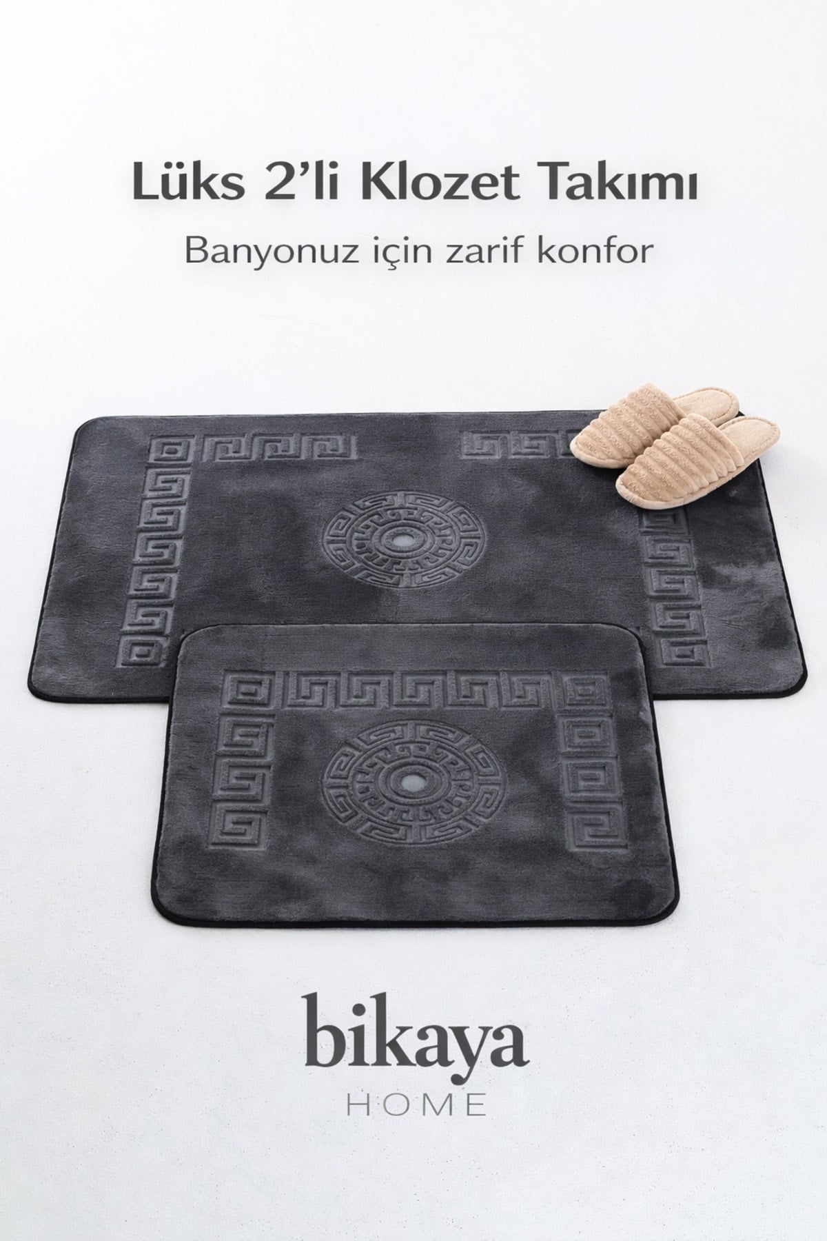 2’li Klozet Takımı | Yumuşak Peluş Doku | Kaydırmaz Taban | Kolay Temizlenir | Şık & Konforlu