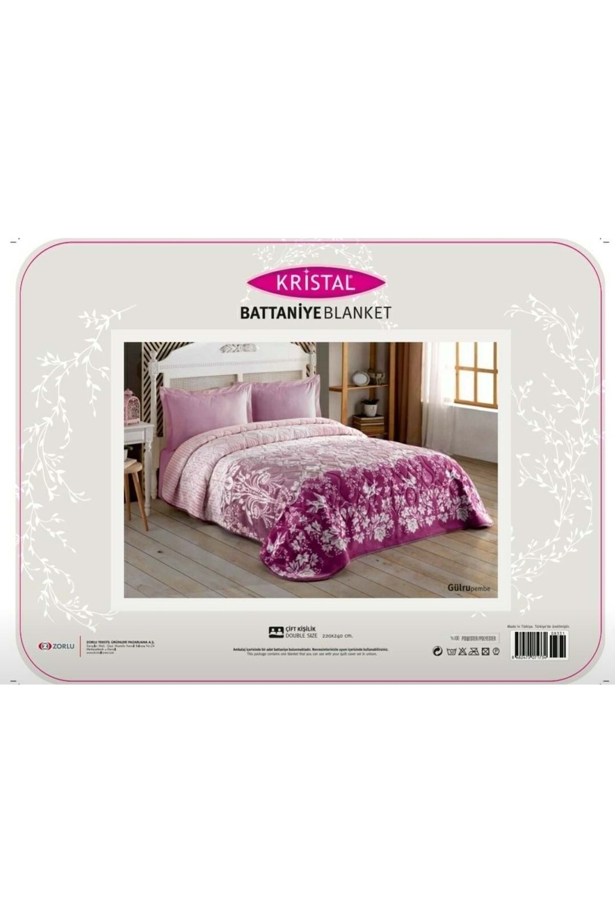 4kg Battal Çift Kişilik Battaniye-gülru Pembe