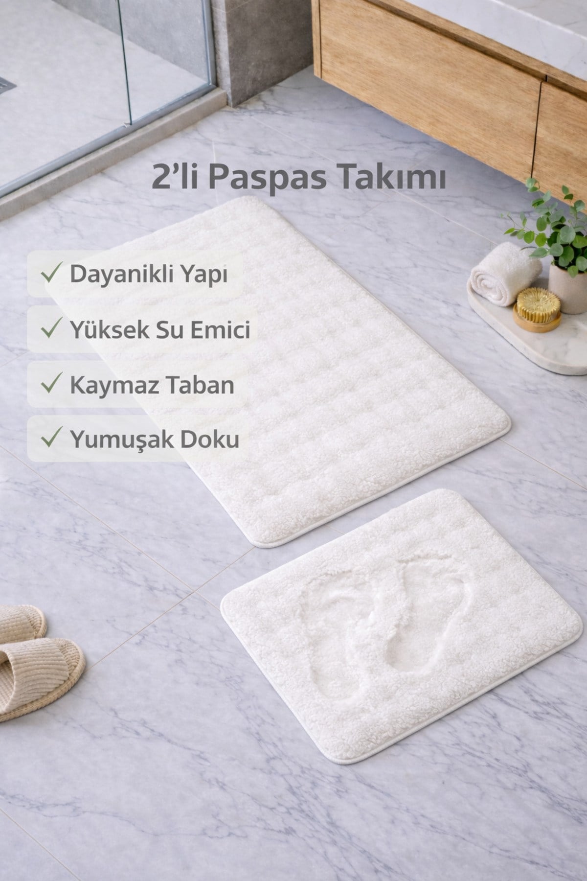Artos 2'li Klozet Takımı | Yumuşak Dokulu & Kaymaz Taban | Şık & Modern Banyo Dekoru