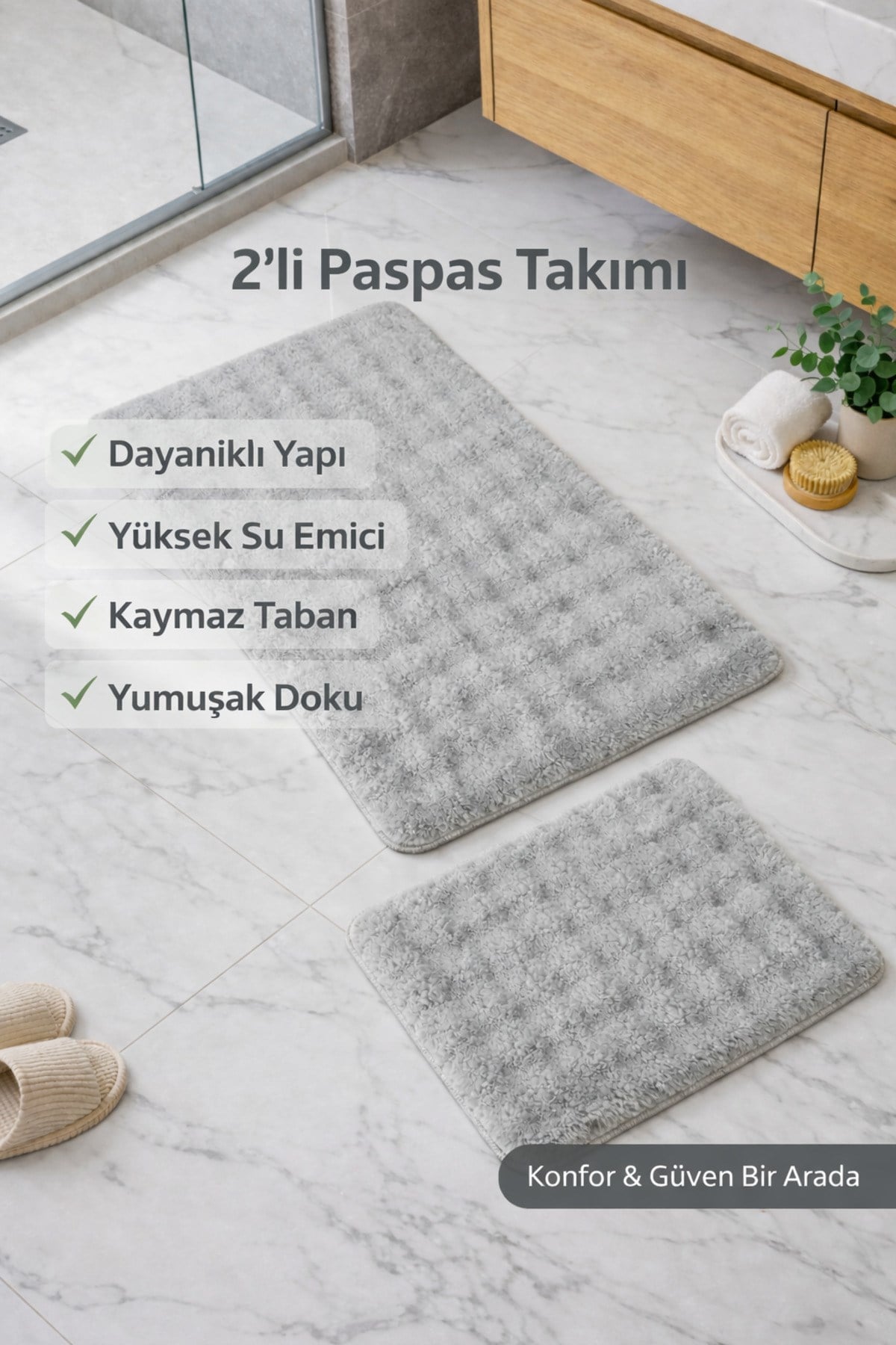 Artos 2'li Klozet Takımı | Yumuşak Dokulu & Kaymaz Taban | Şık & Modern Banyo Dekoru