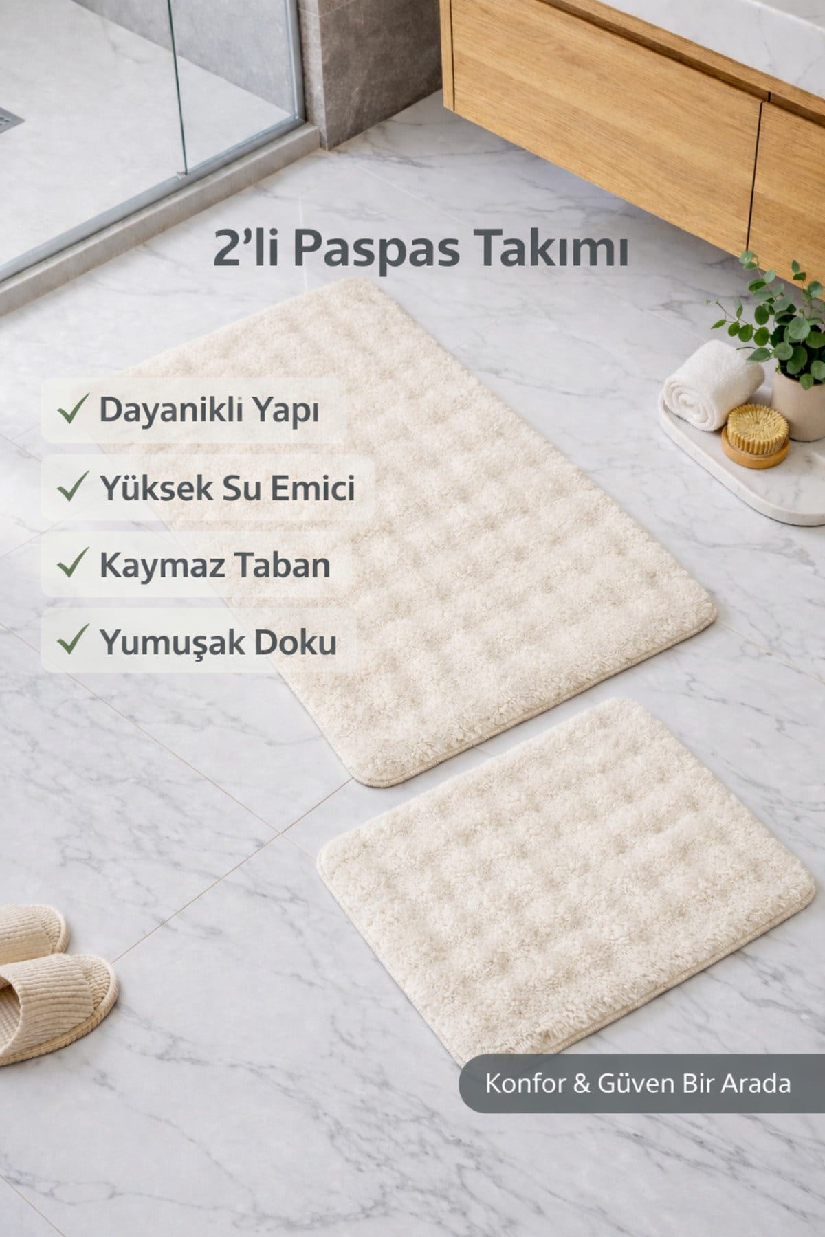 Artos 2'li Klozet Takımı | Yumuşak Dokulu & Kaymaz Taban | Şık & Modern Banyo Dekoru