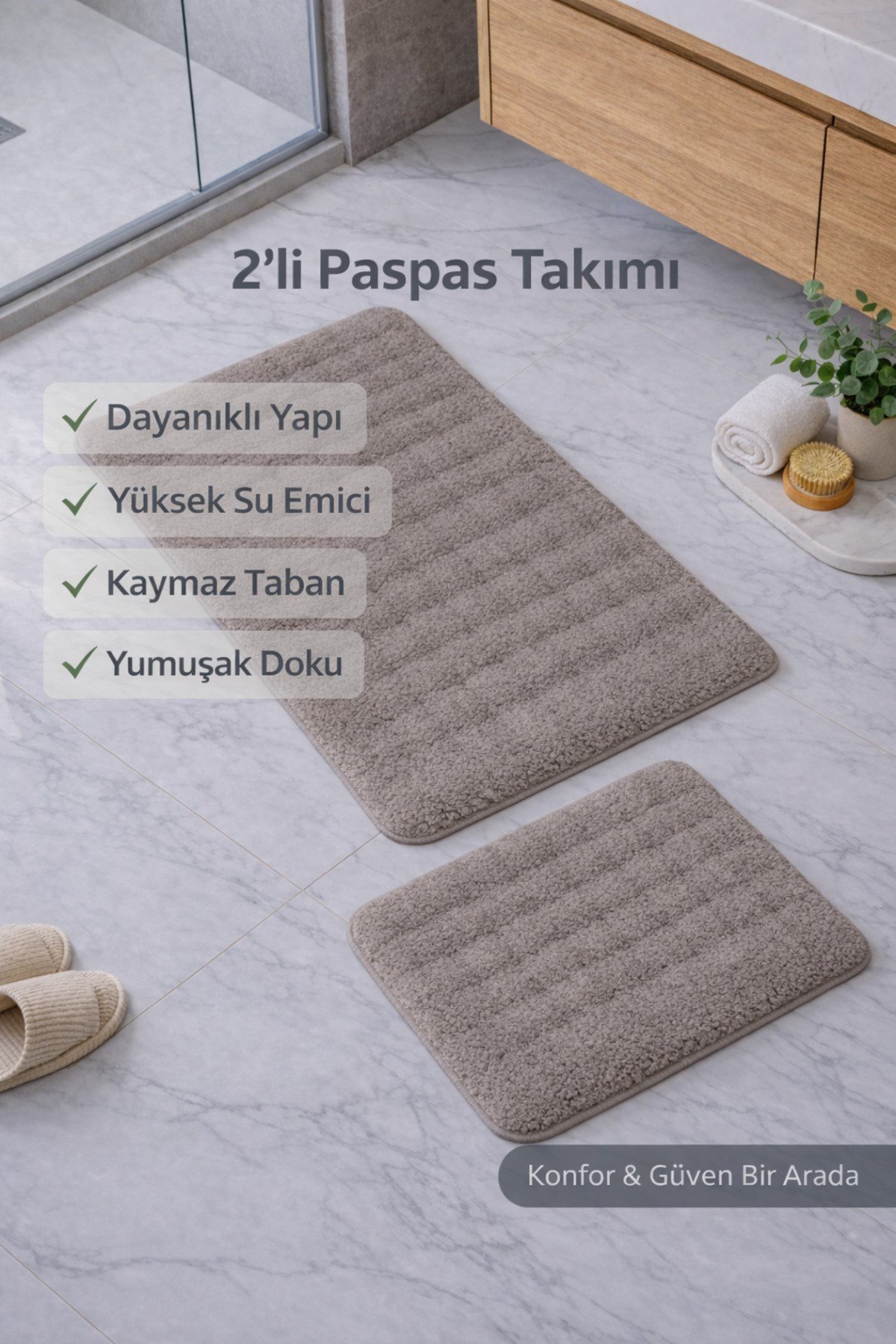 Artos 2'li Klozet Takımı | Yumuşak Dokulu & Kaymaz Taban | Şık & Modern Banyo Dekoru