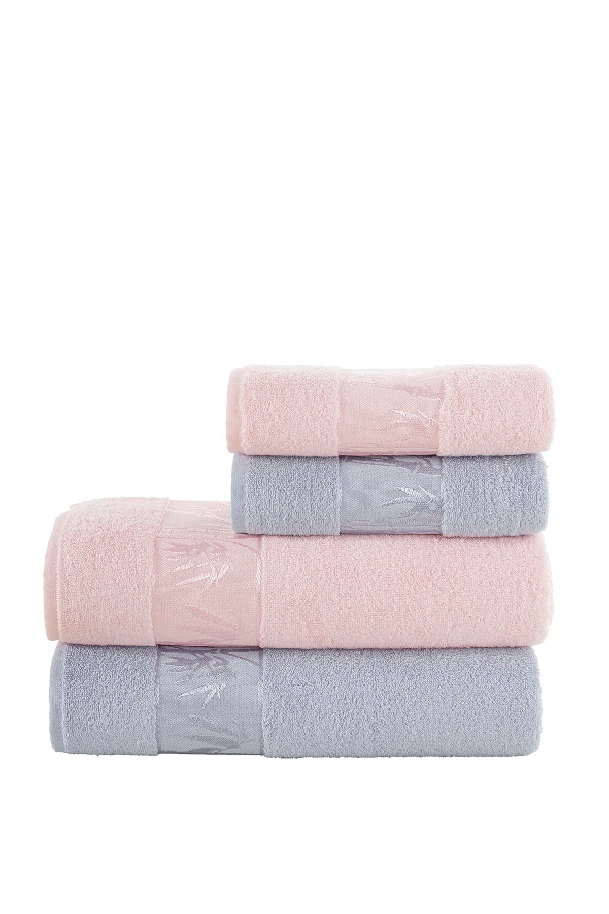 Bambu 4'lü Banyo Havlu Takımı Gri-pudra