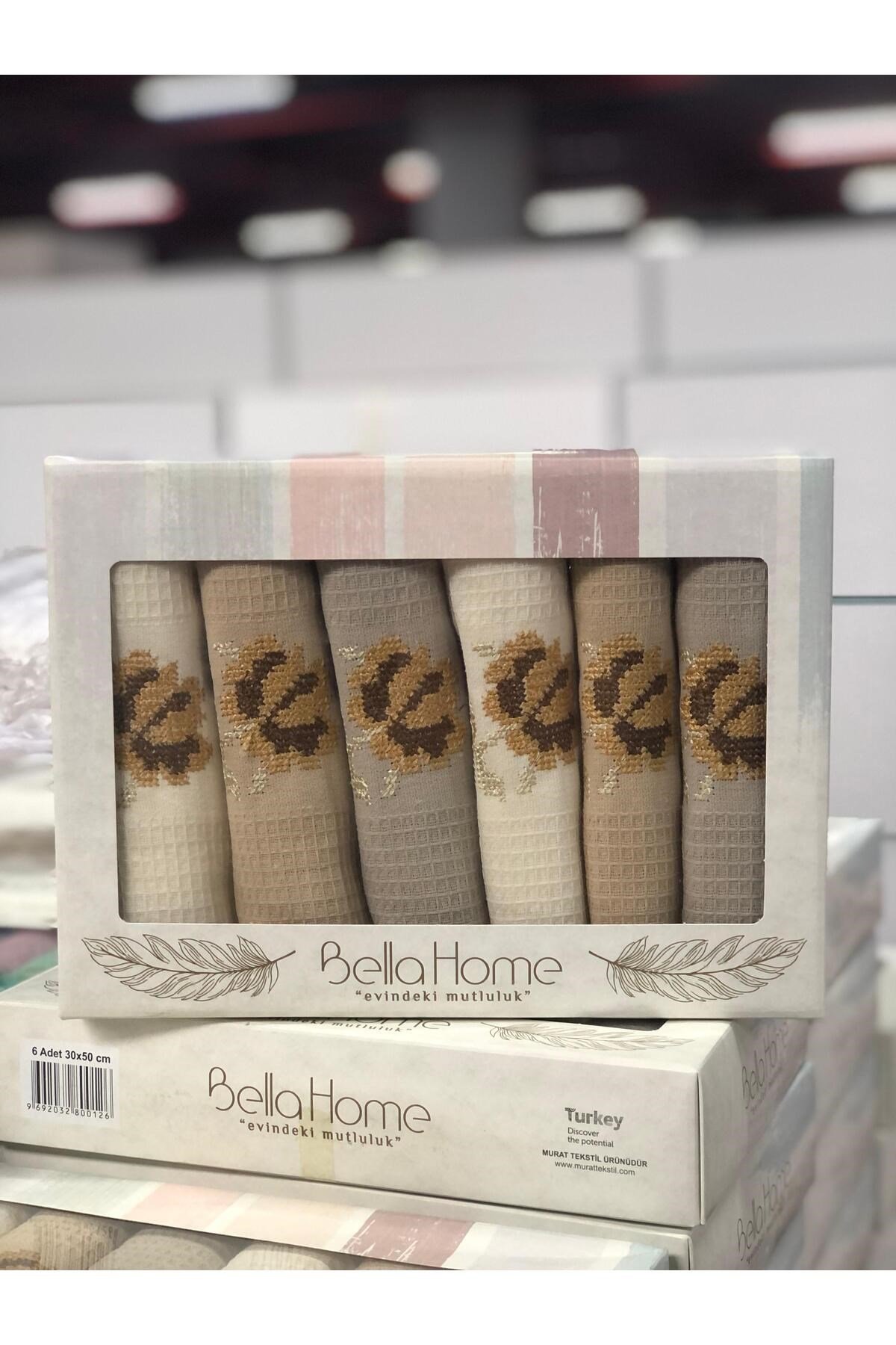 Bambu Kutulu 3 Adet Mutfak Havlusu - 30x50 Cm Çeyizlik Günlük Havlu Seti