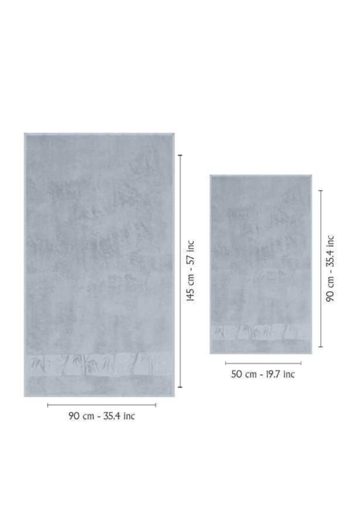 Banyo Takımı Bambu 4 Parça 50 x 90-90 x150 cm