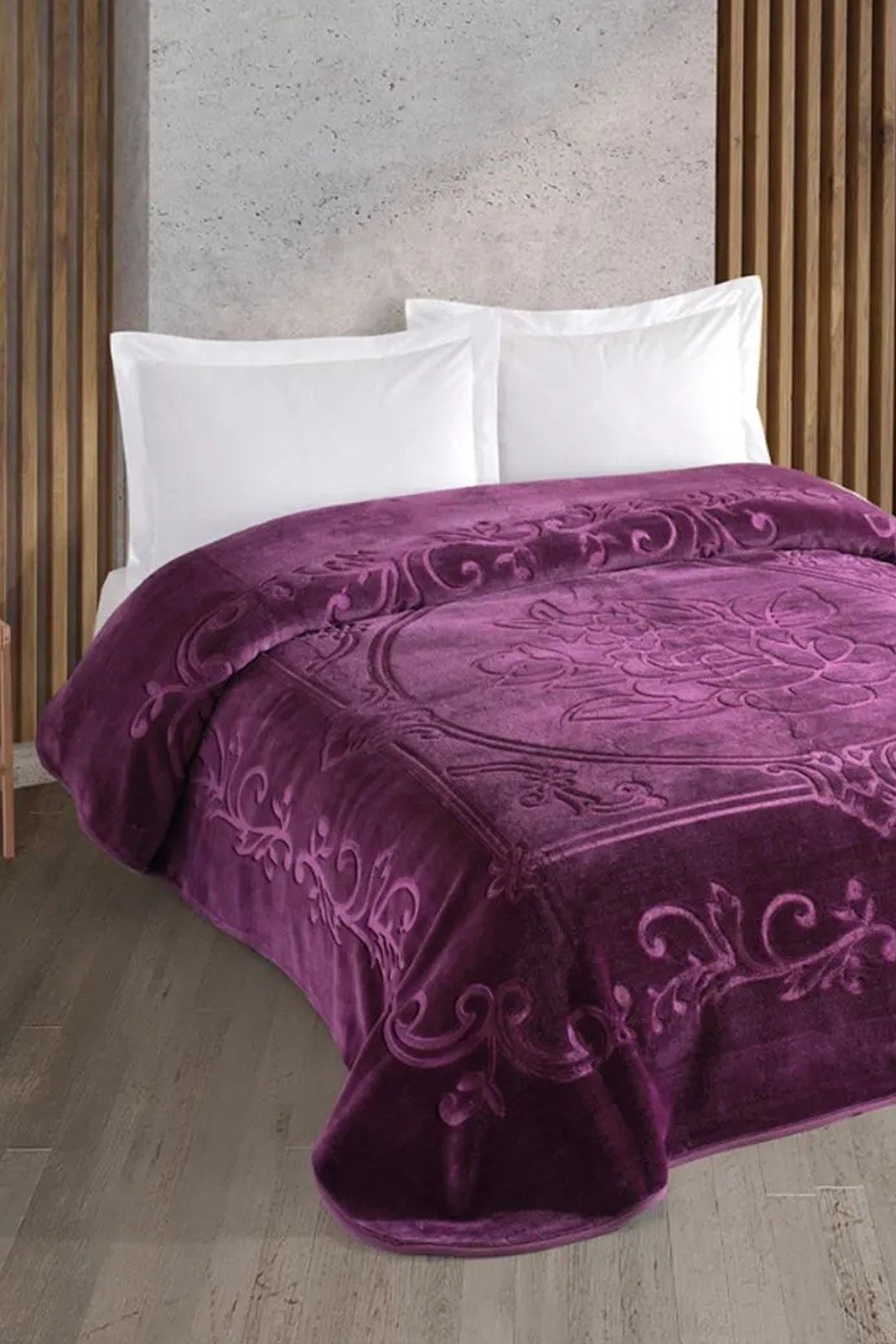 Blankent Çift Kişilik Battaniye 220x240 - Mürdüm