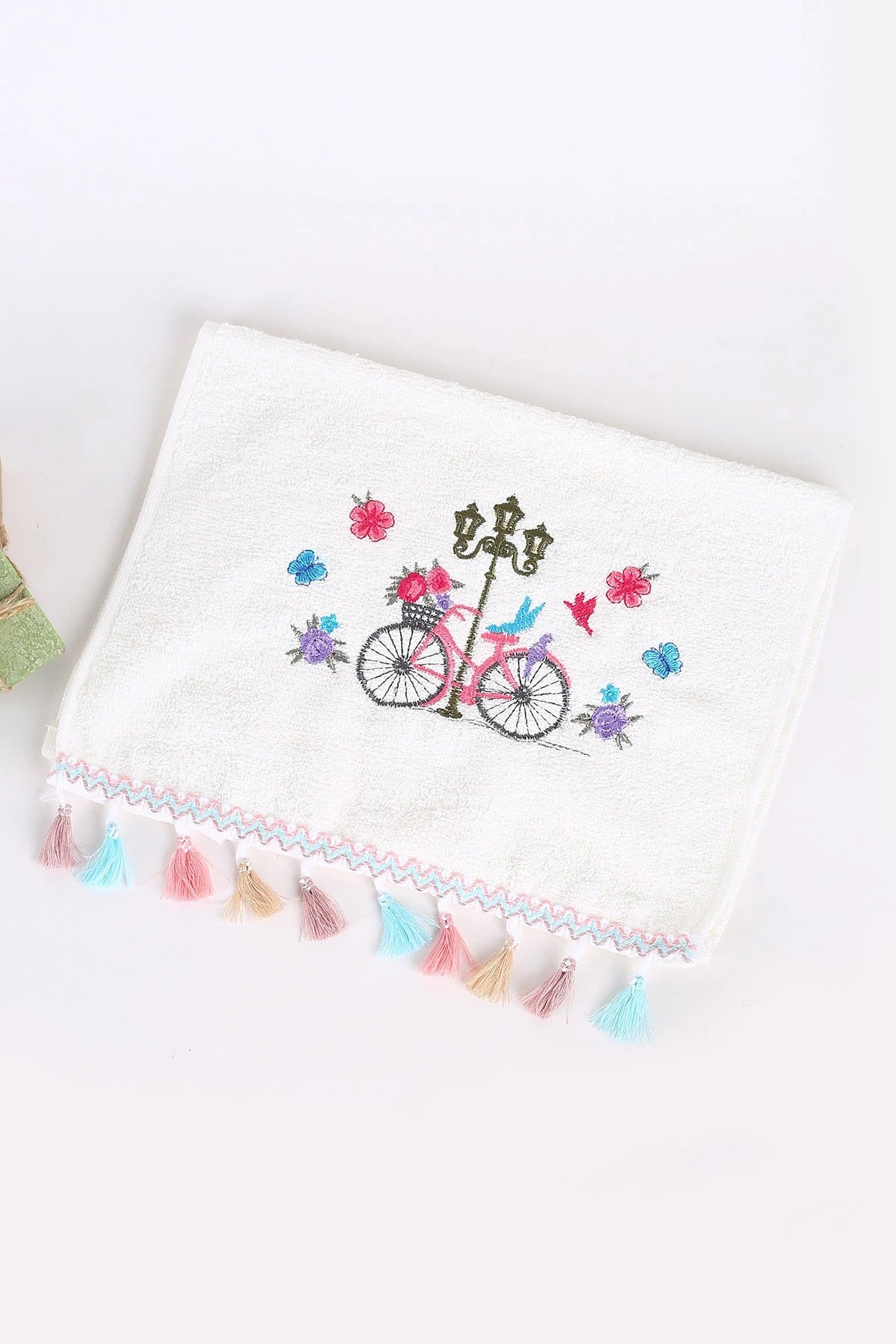 Bukle Dokulu El Bağlamalı Püsküllü Mutfak Havlusu | 30x50 cm | 6 Adet | %100 Pamuk | Günlük & Çeyizlik