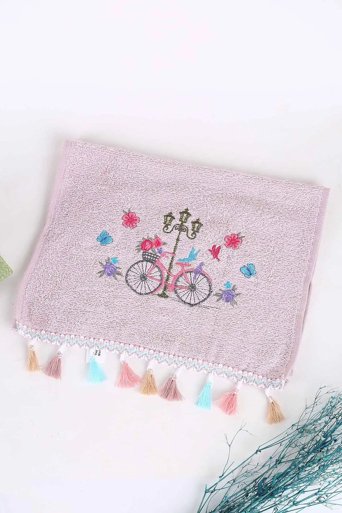 Bukle Dokulu El Bağlamalı Püsküllü Mutfak Havlusu | 30x50 cm | 6 Adet | %100 Pamuk | Günlük & Çeyizlik