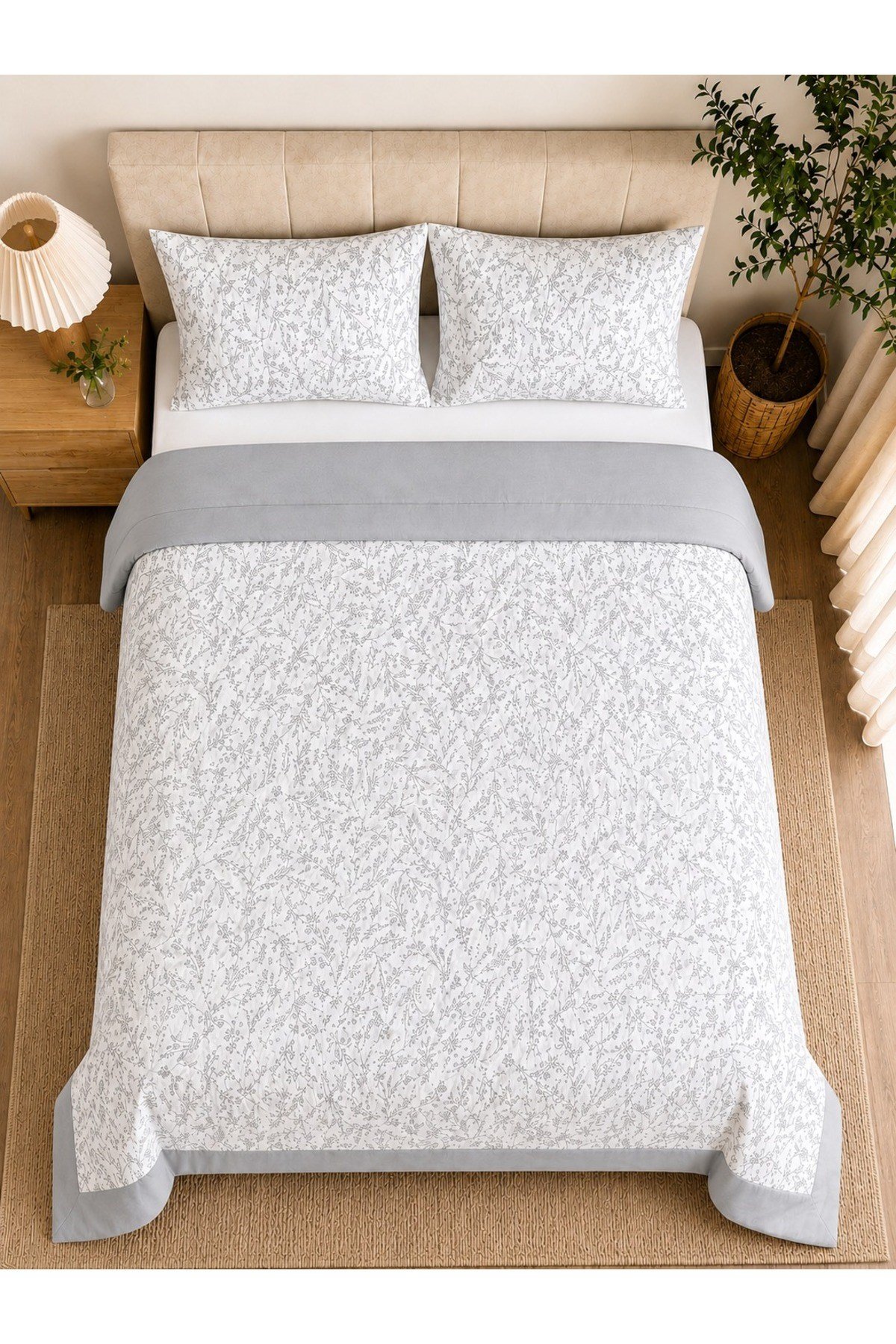 Çift Kişilik Çerçeveli Pike Seti | 200x230 cm | %100 Pamuk | Yumuşacık Doku | Günlük, Yazlık ve Çeyizlik Kullanım