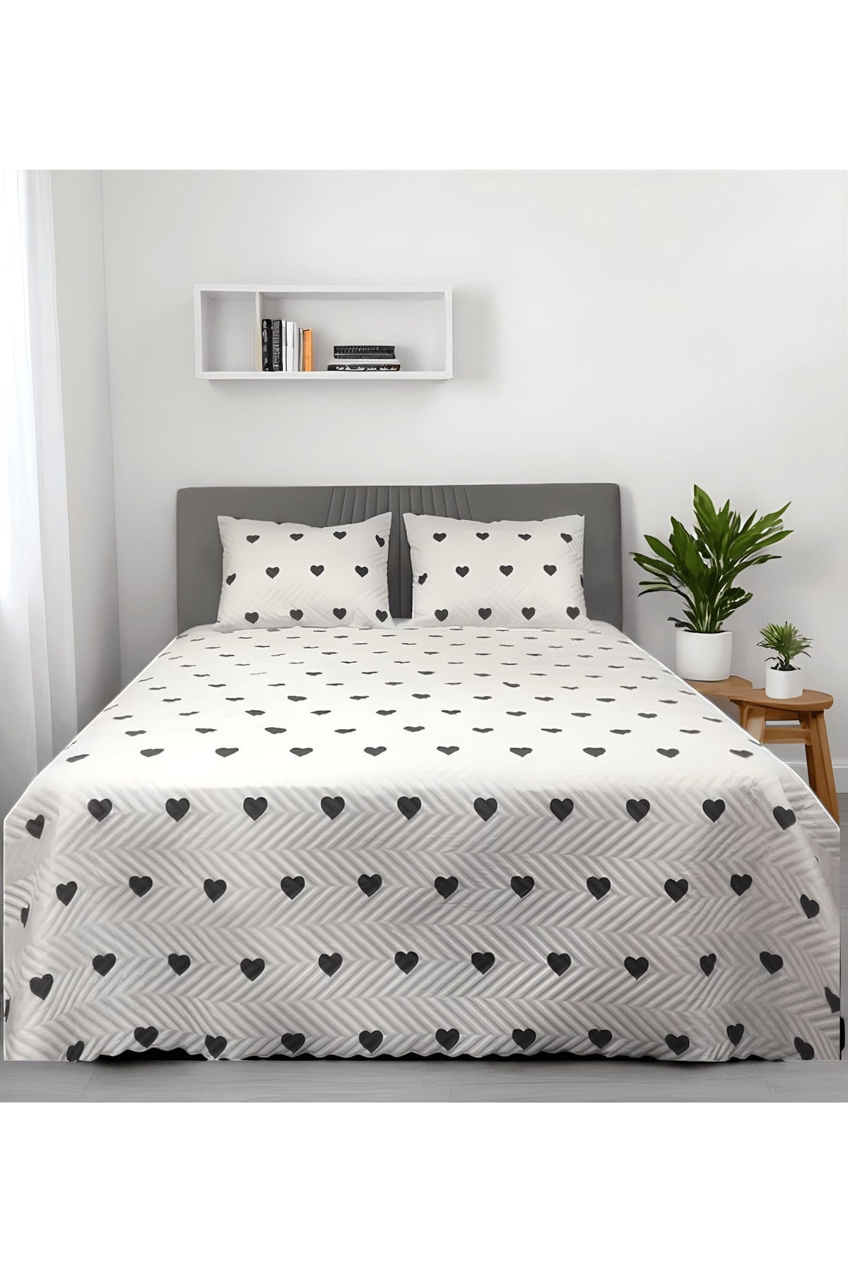 Çift Kişilik Çeyizlik Pike Yatak Örtüsü Takımı 200x220 Cm 2 Yastık Kılıflı Çok Amaçlı Battaniye