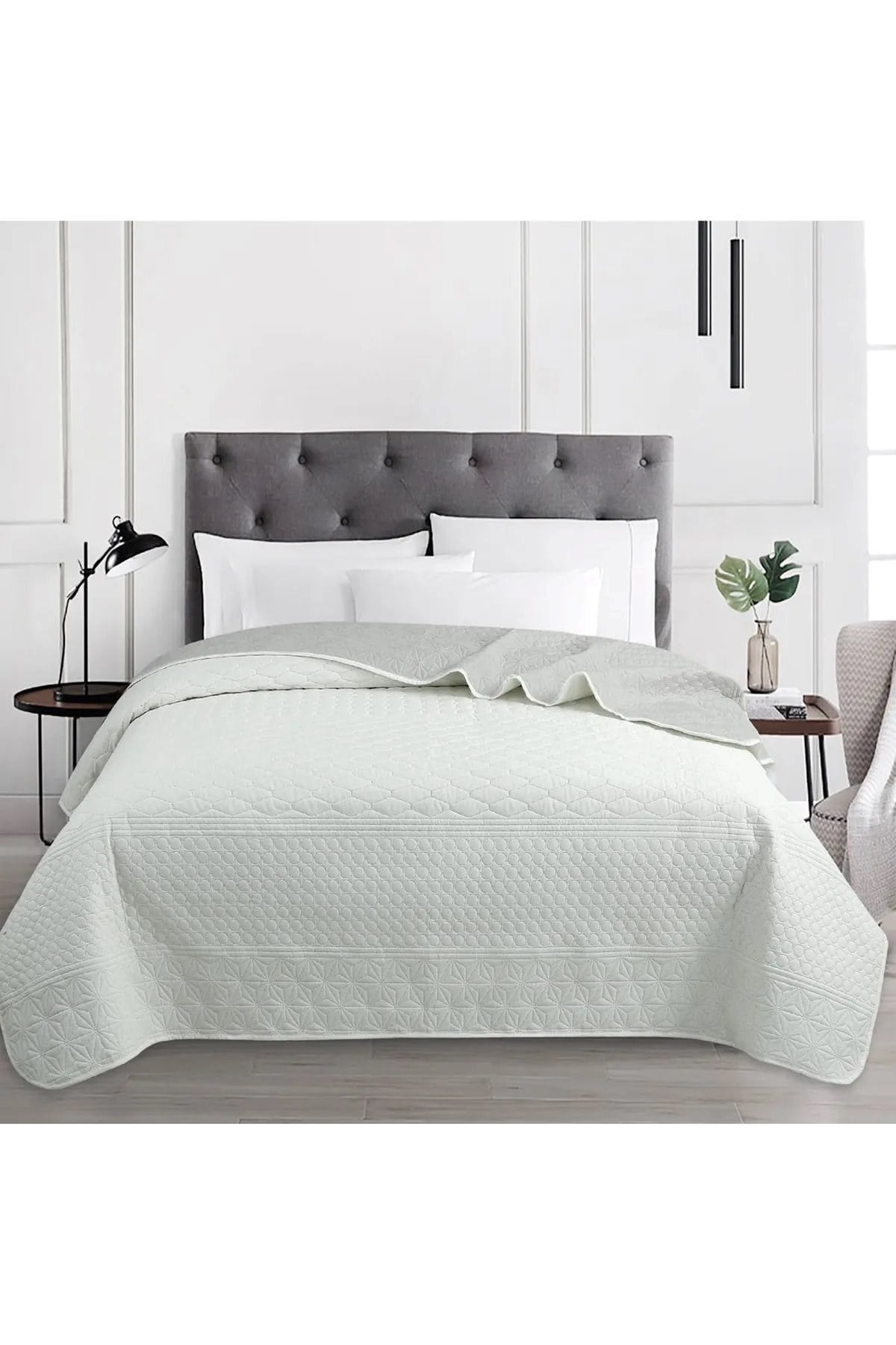Çift Taraflı 160 x 220 cm Tek Kişilik Yatak Örtüsü - Yastık Kılıfsız