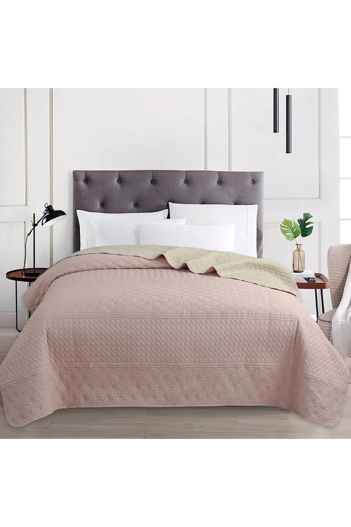 Çift Taraflı 200 x 220 cm Yatak Örtüsü - Yastık Kılıfsız