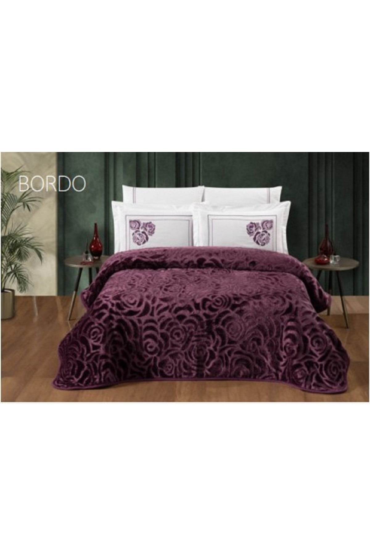 Comforter Çift Kişilik Yorgan Set Volante Indigo Kırmızı