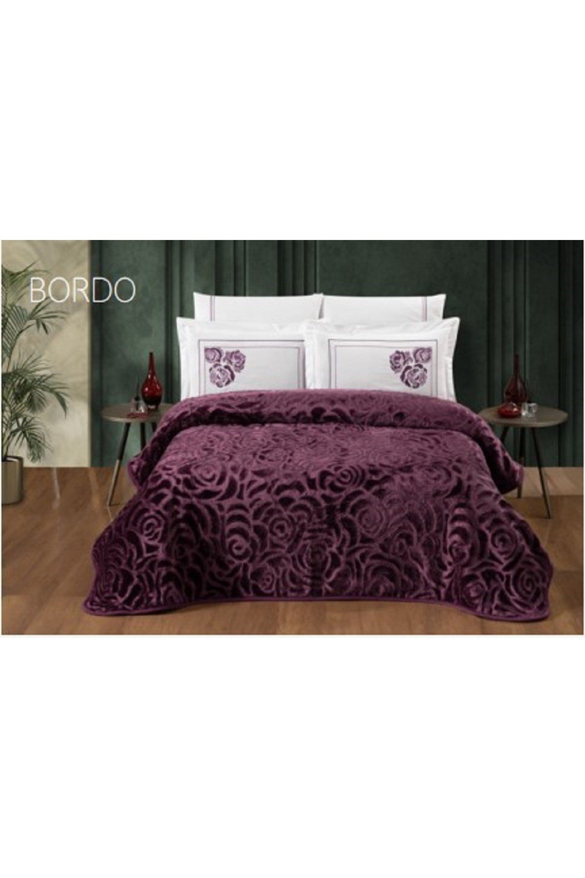 Comforter Çift Kişilik Yorgan Set Volante Indigo Kırmızı