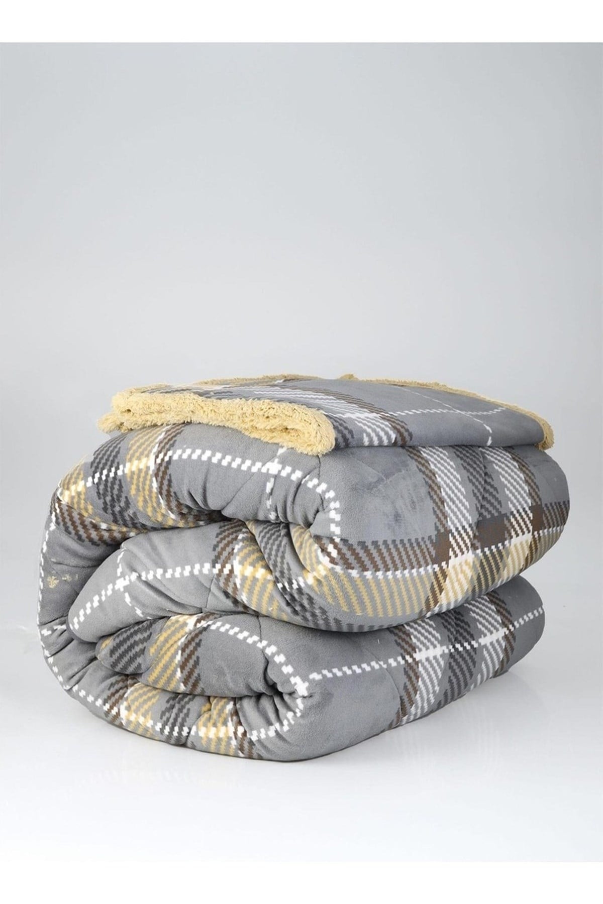 Comforter Çift Kişilik Yorgan Seti Antonin Gri-Sarı