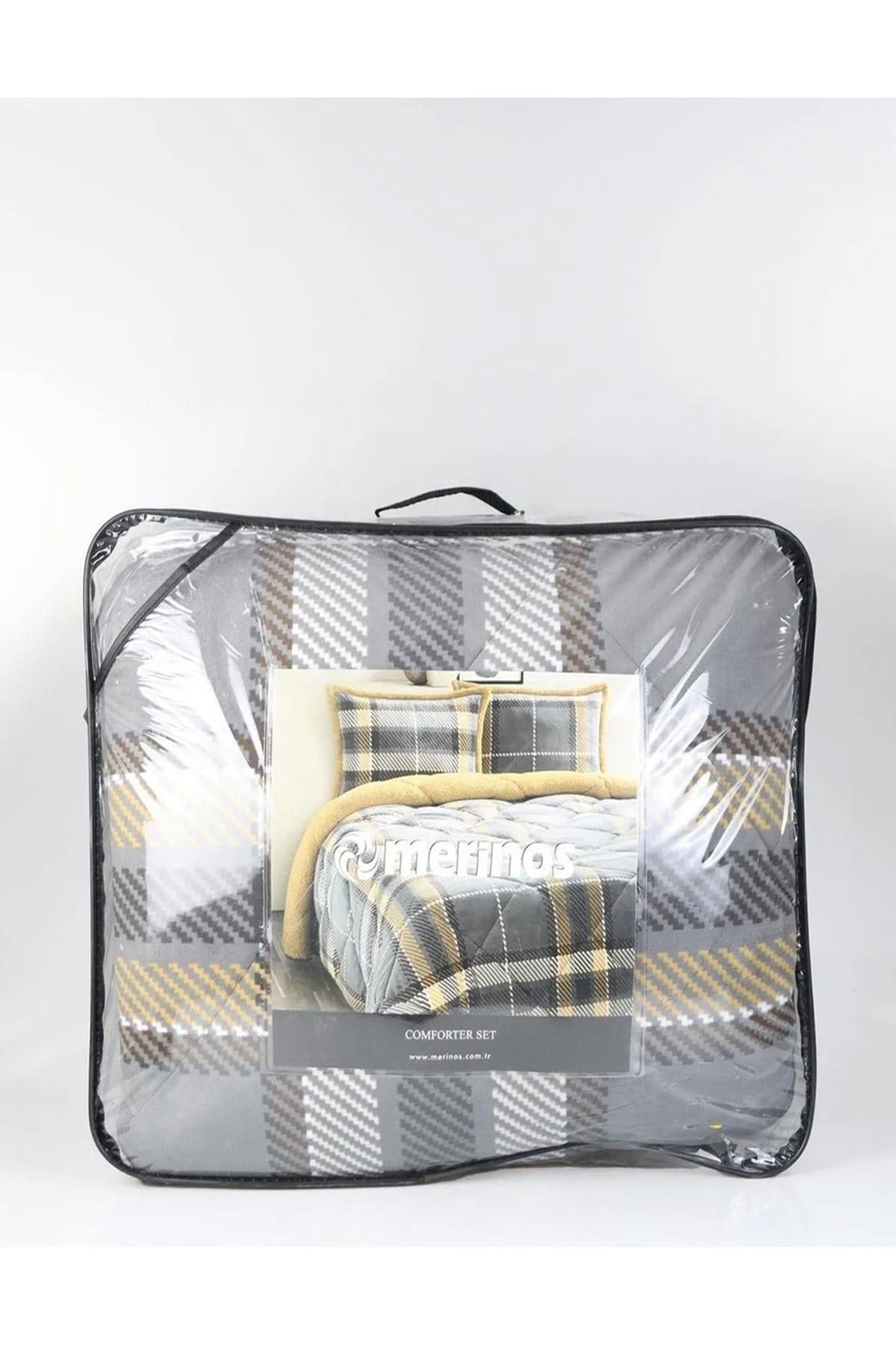 Comforter Çift Kişilik Yorgan Seti Antonin Gri-Sarı