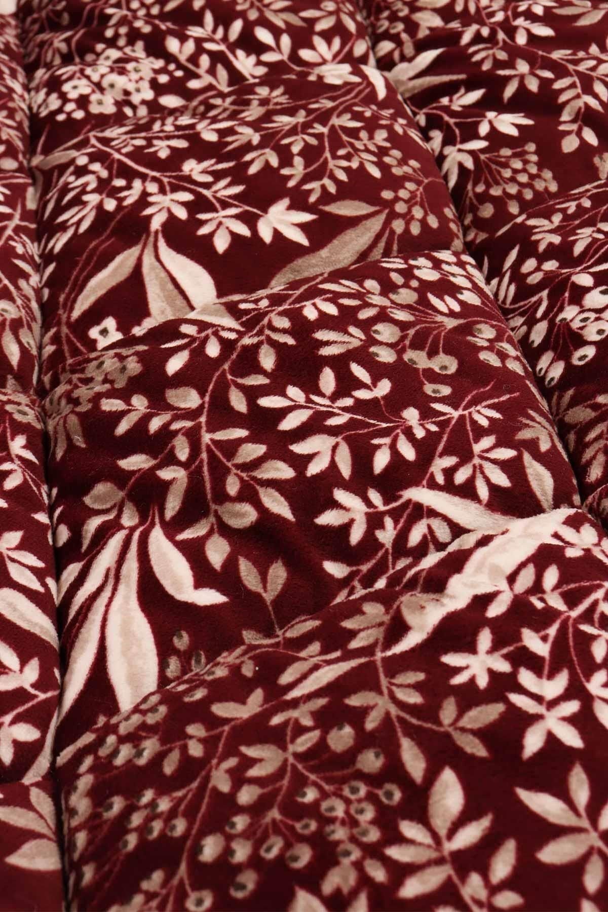 Comforter Çift Kişilik Yorgan Seti Botanica Bordo 220x240 Cm