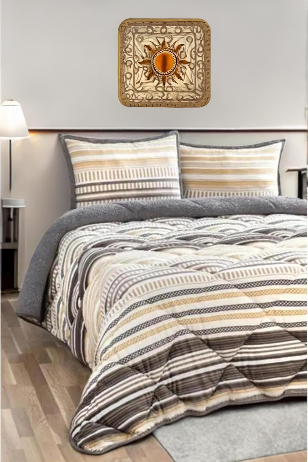 Comforter Çift Kişilik Yorgan Seti Luca Sarı 220x240